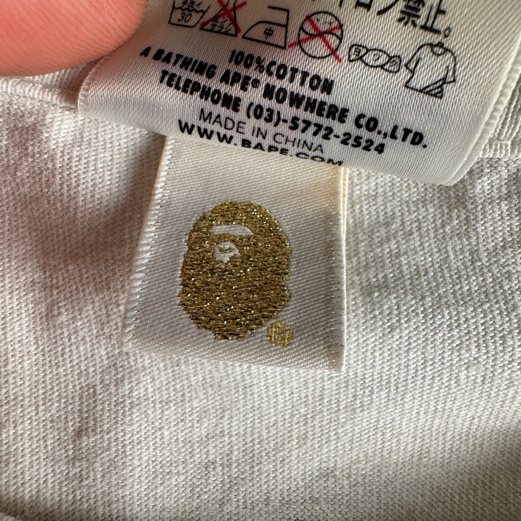 BAPE Big Head Camo White Tee (M)