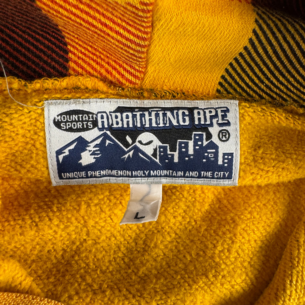 BAPE Buffalo Check Red and Yellow Full Zip Hoodie (L)