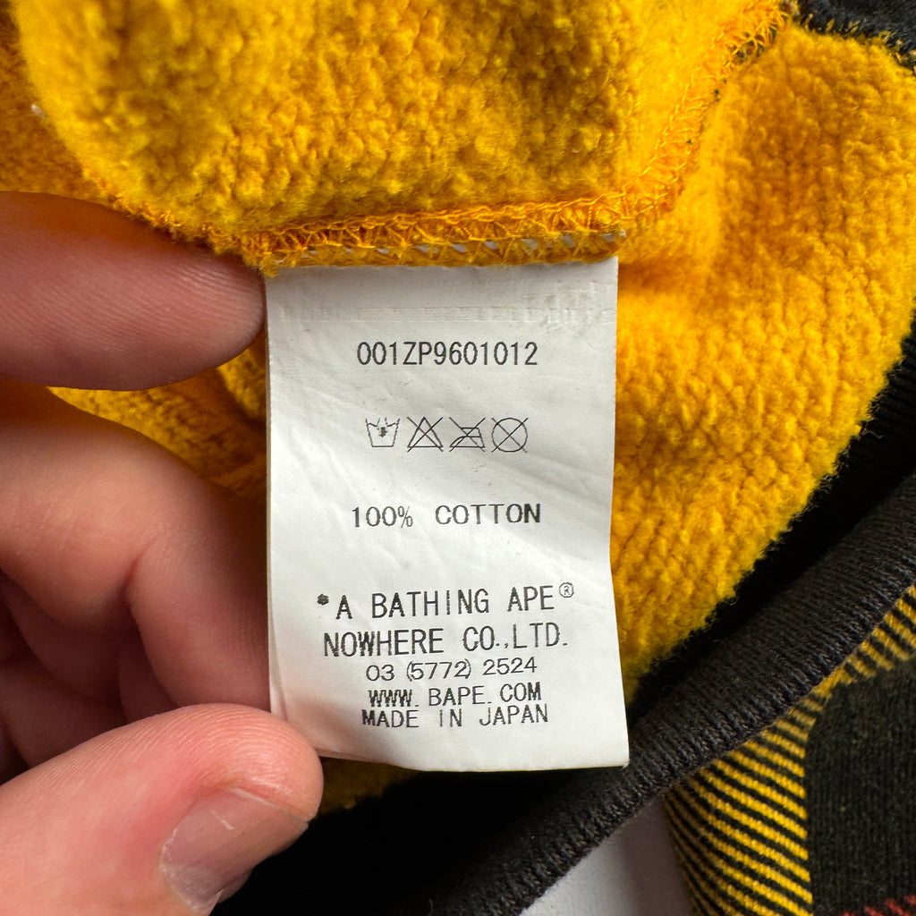 BAPE Buffalo Check Red and Yellow Full Zip Hoodie (L)
