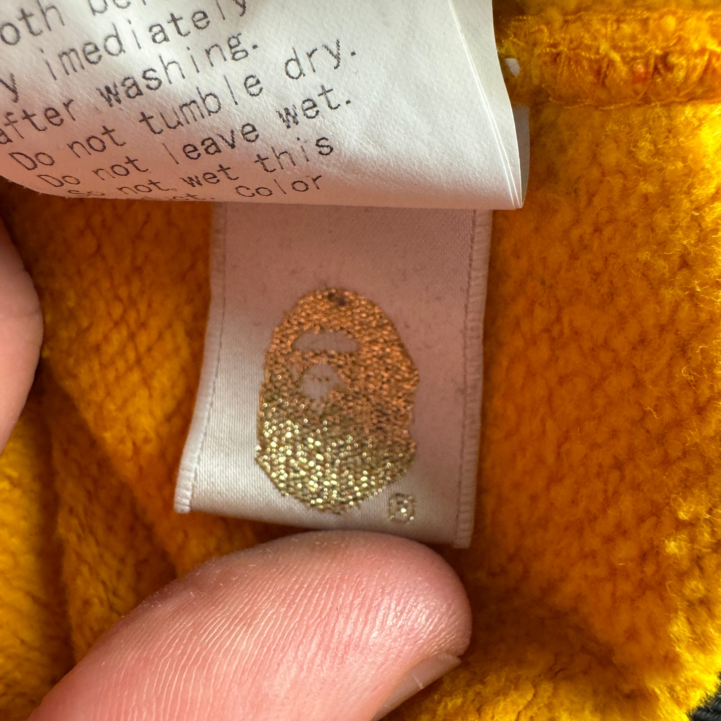 BAPE Buffalo Check Red and Yellow Full Zip Hoodie (L)