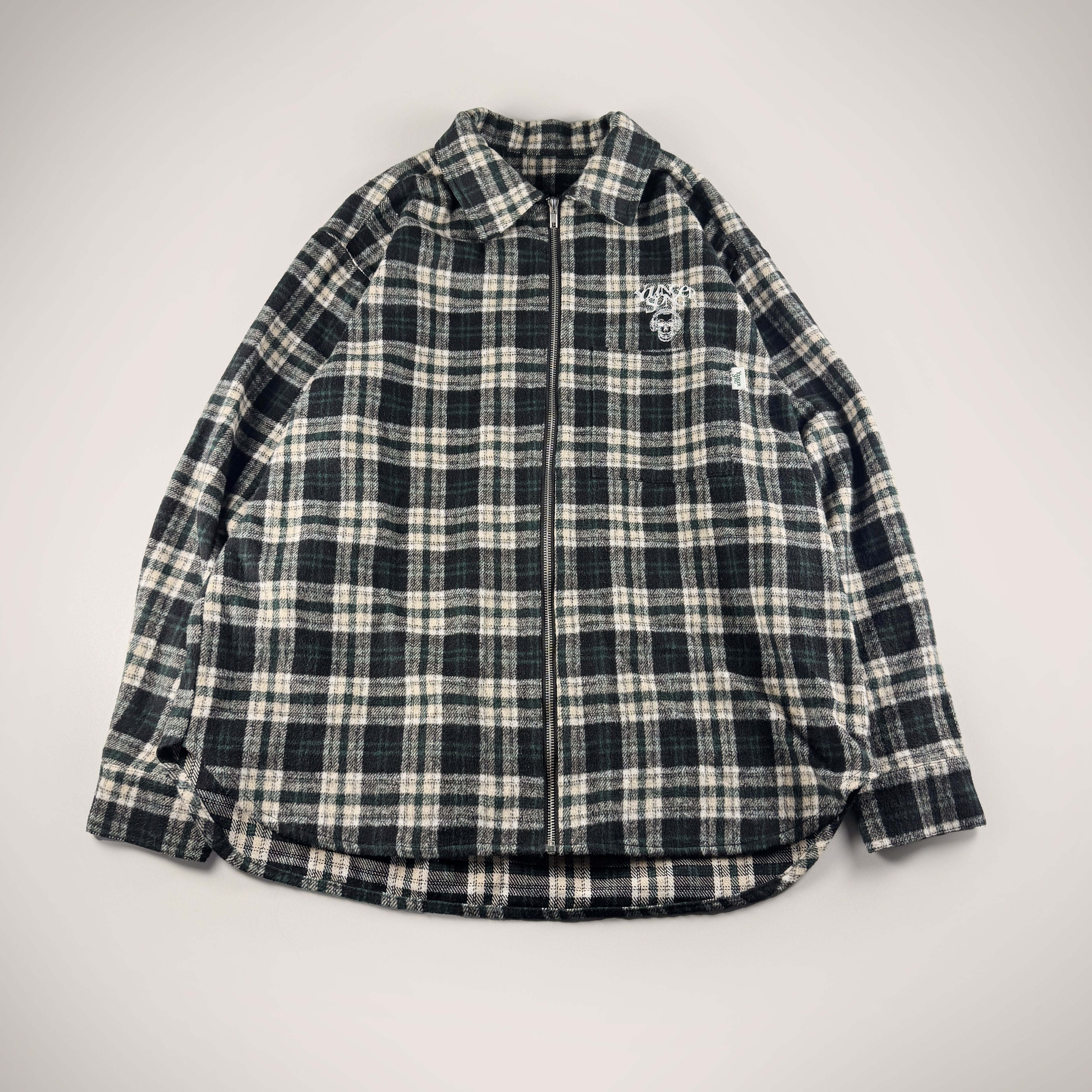 Younger Song Ombre Plaid Long Sleeve Shirt (M)
