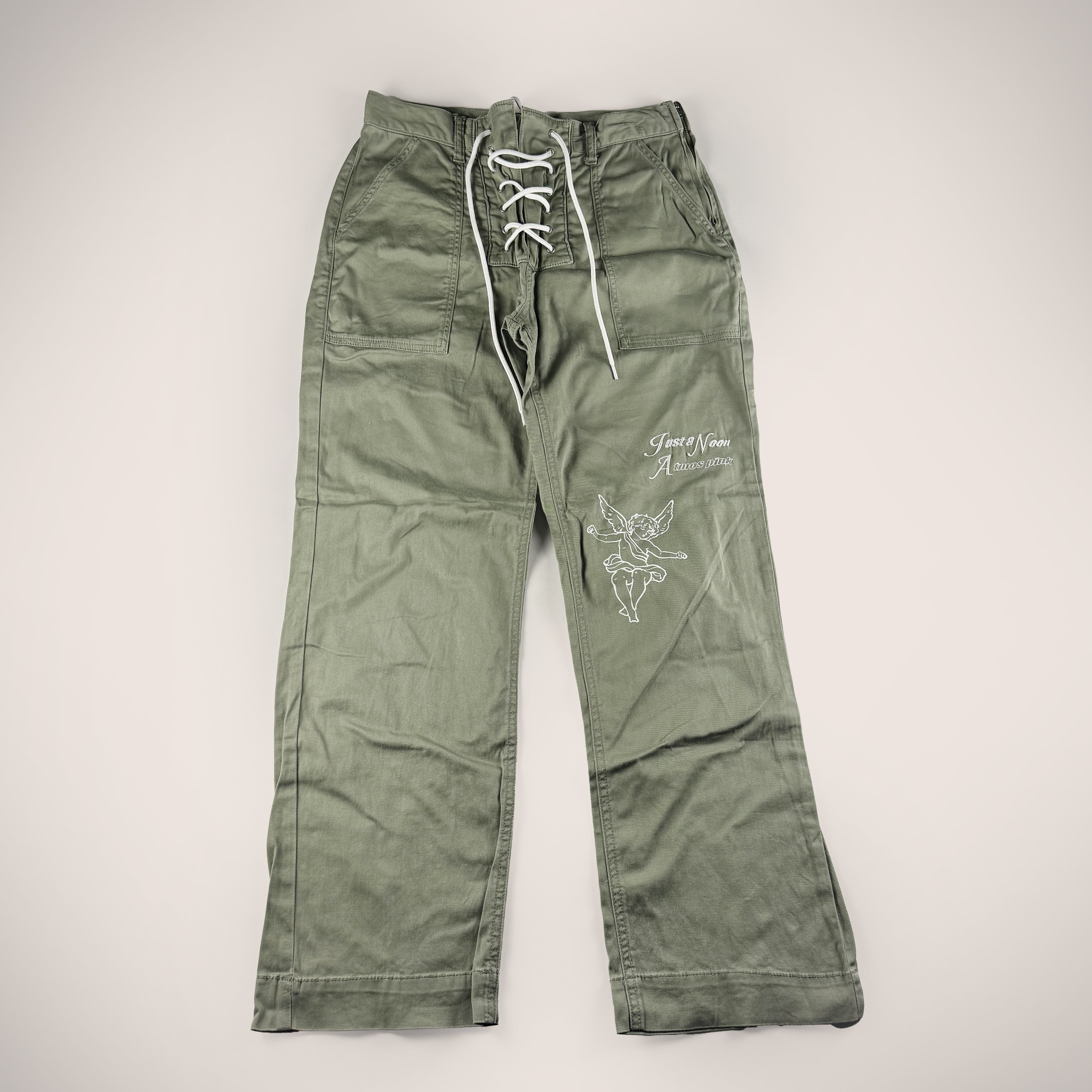 Atmos Pink x Just A Noon Lace Green Work Pants (S)
