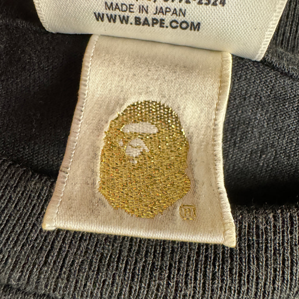 BAPE Nordic Print Purple Baby Milo Black Tee (M)