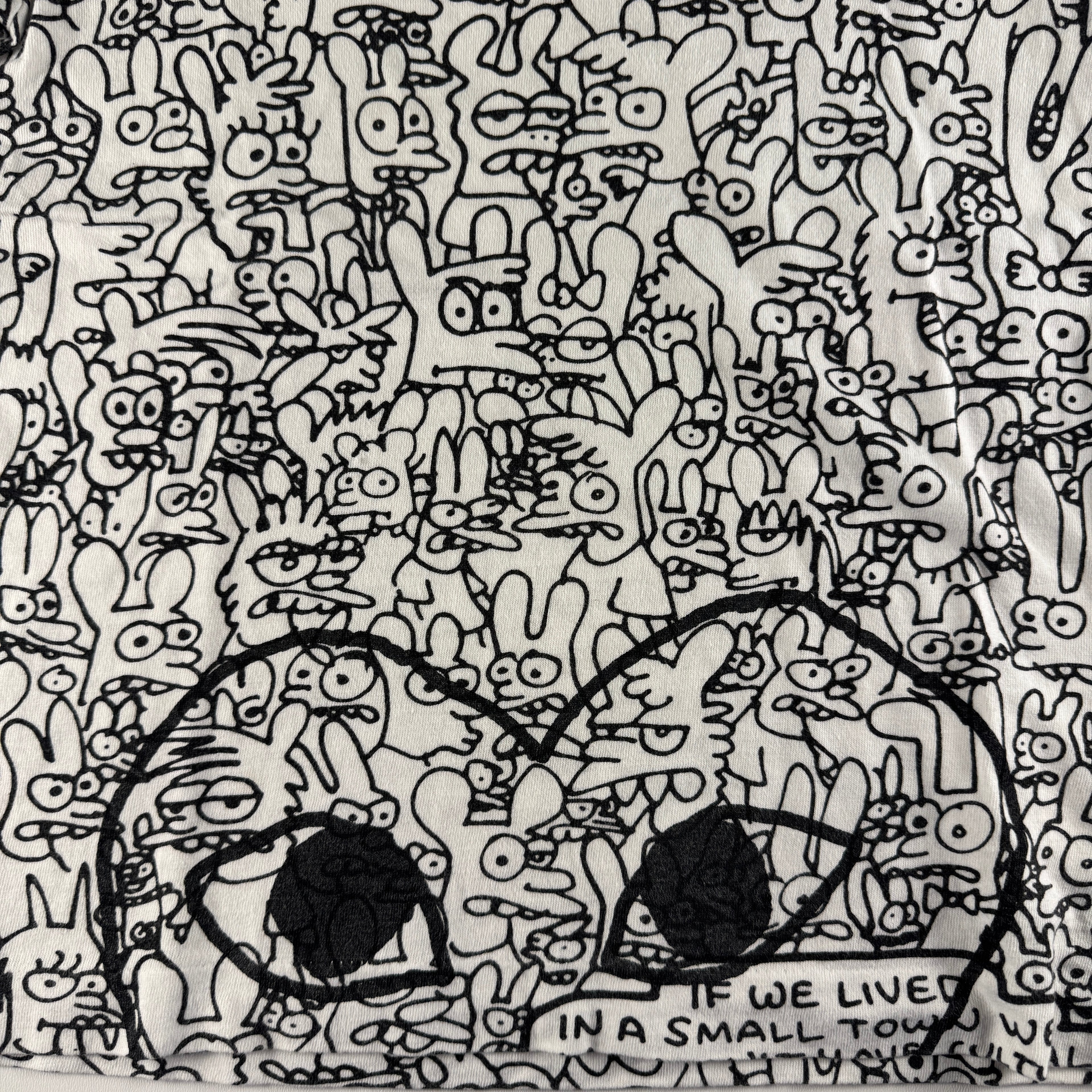 CDG Play x Matt Groening All Over Print White Tee (S)