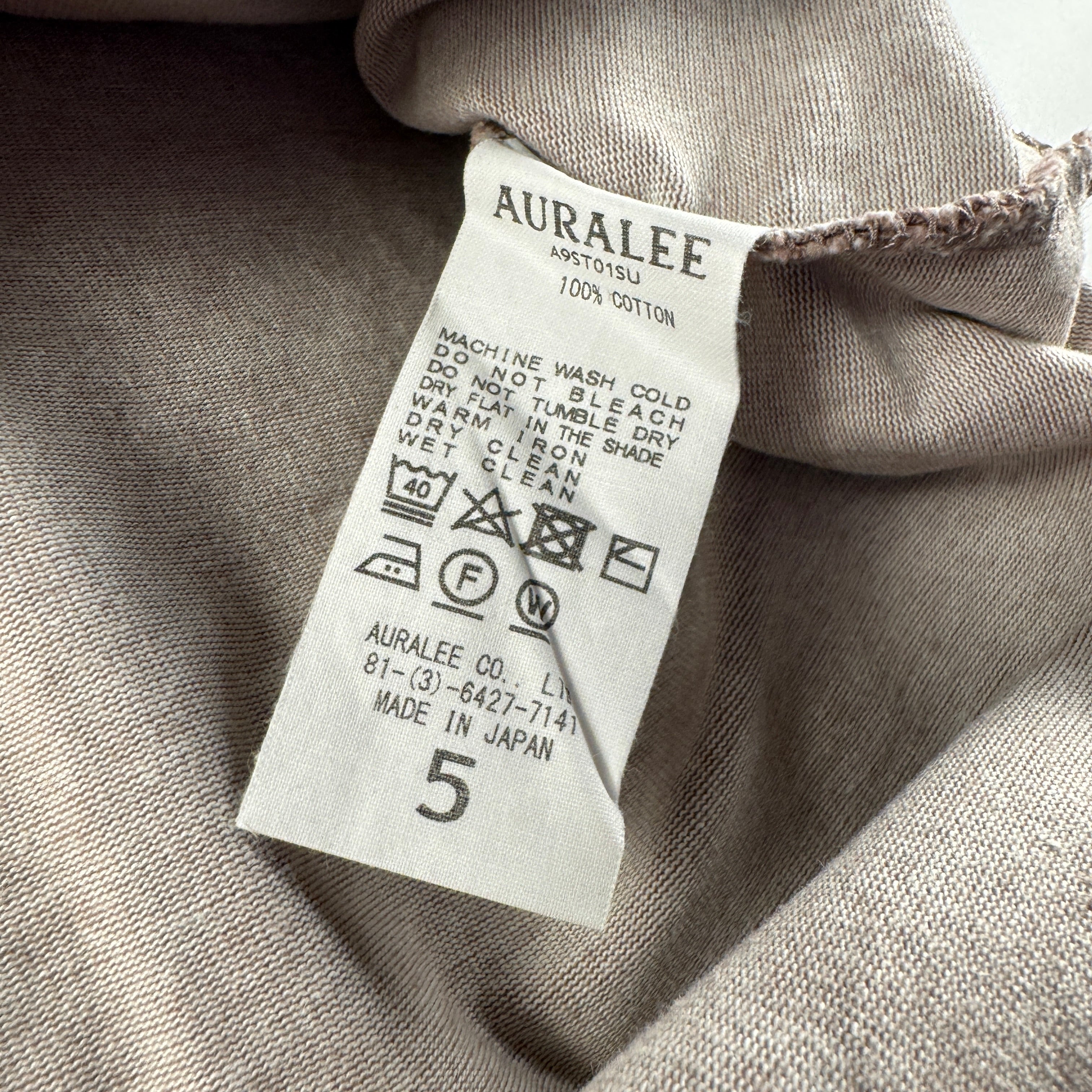 Auralee Stand-Up Brown Pocket Heavy Tee (5)