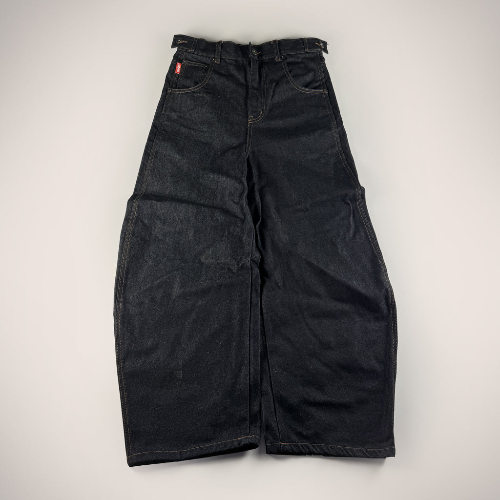 9090 Painted Logo Ballon Blue Denim Pants (