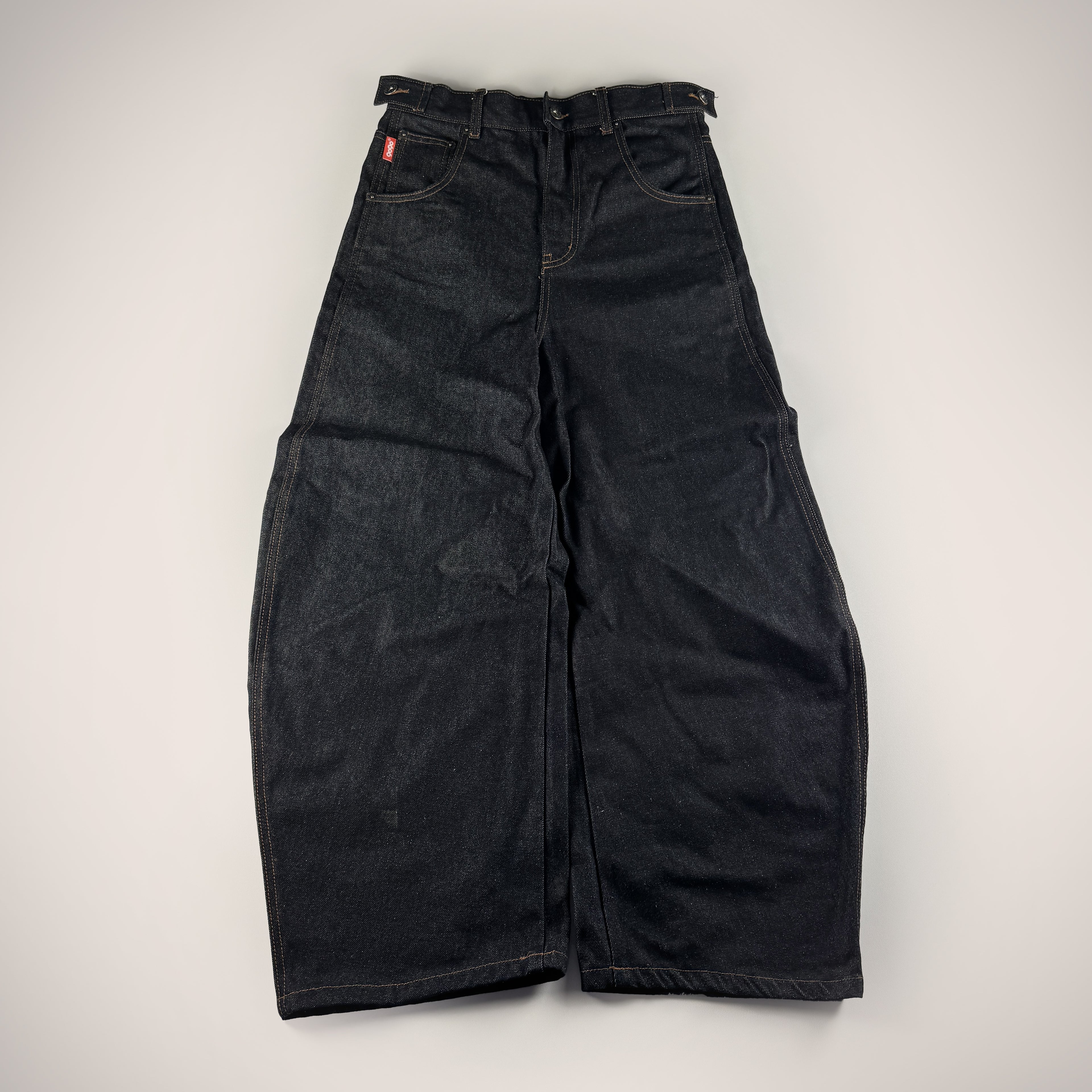 9090 Painted Logo Ballon Blue Denim Pants (