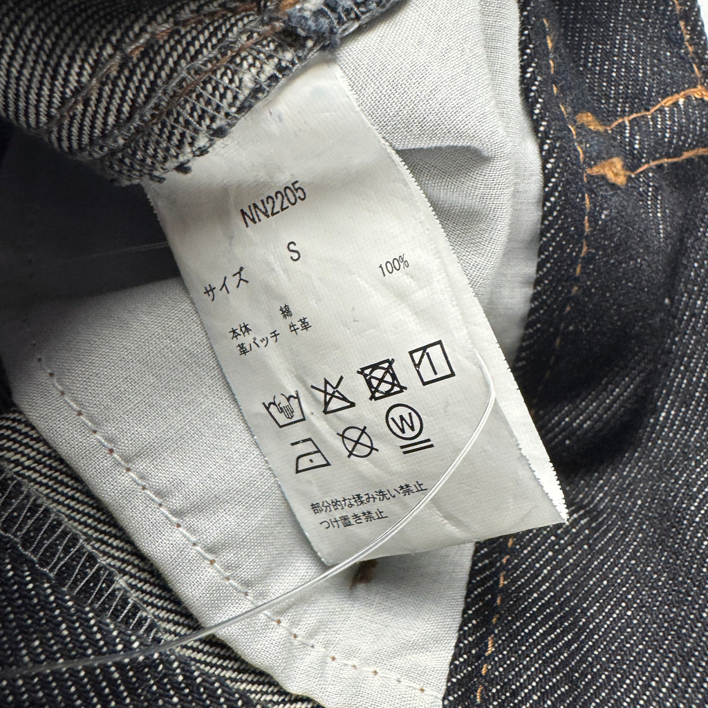 9090 Painted Logo Ballon Blue Denim Pants (