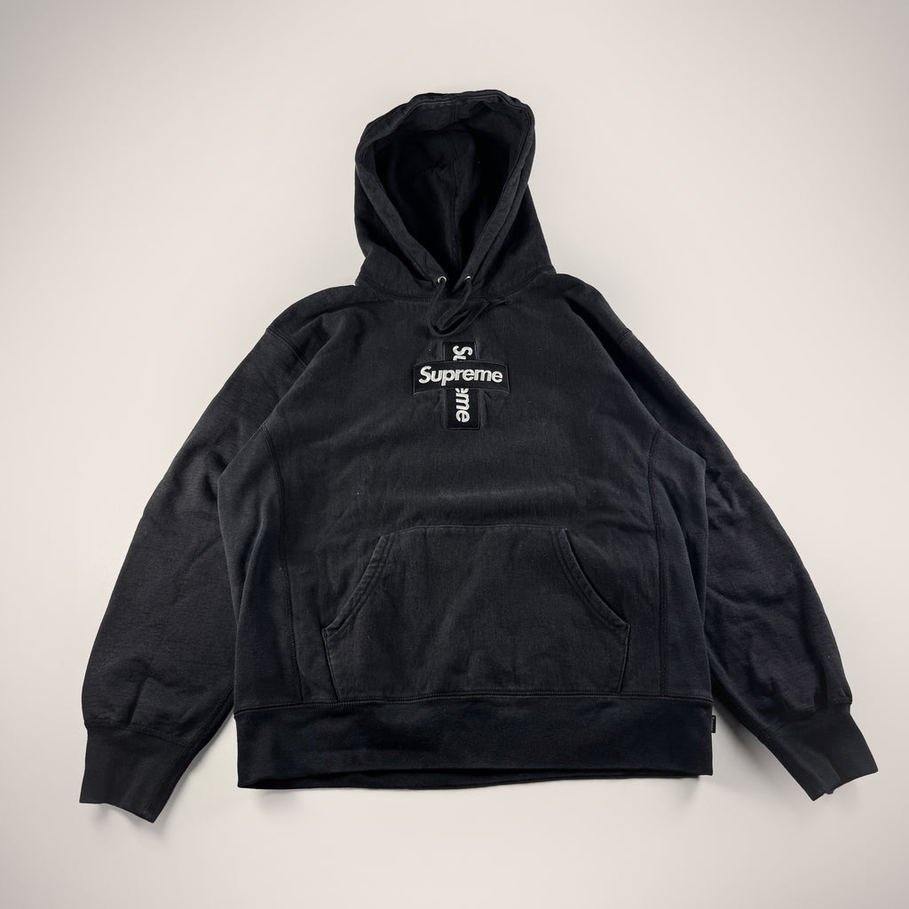 Supreme Cross Box Logo Black Hoodie (M)