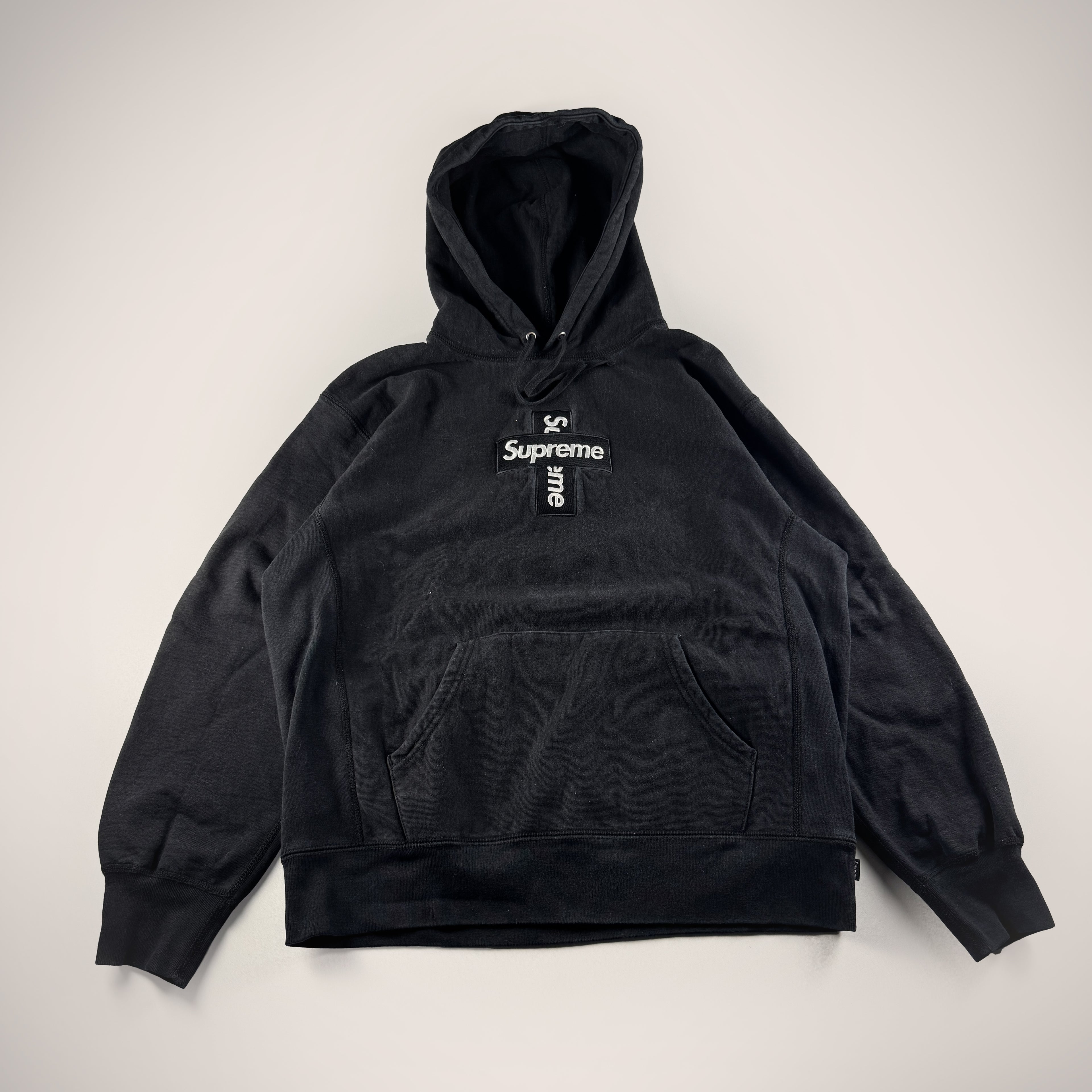 Supreme Cross Box Logo Black Hoodie (M)