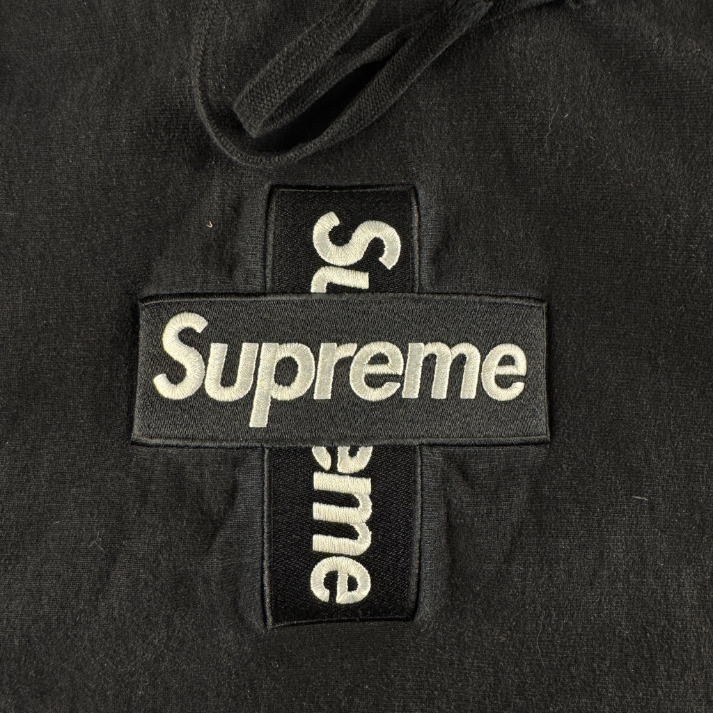 Supreme Cross Box Logo Black Hoodie (M)