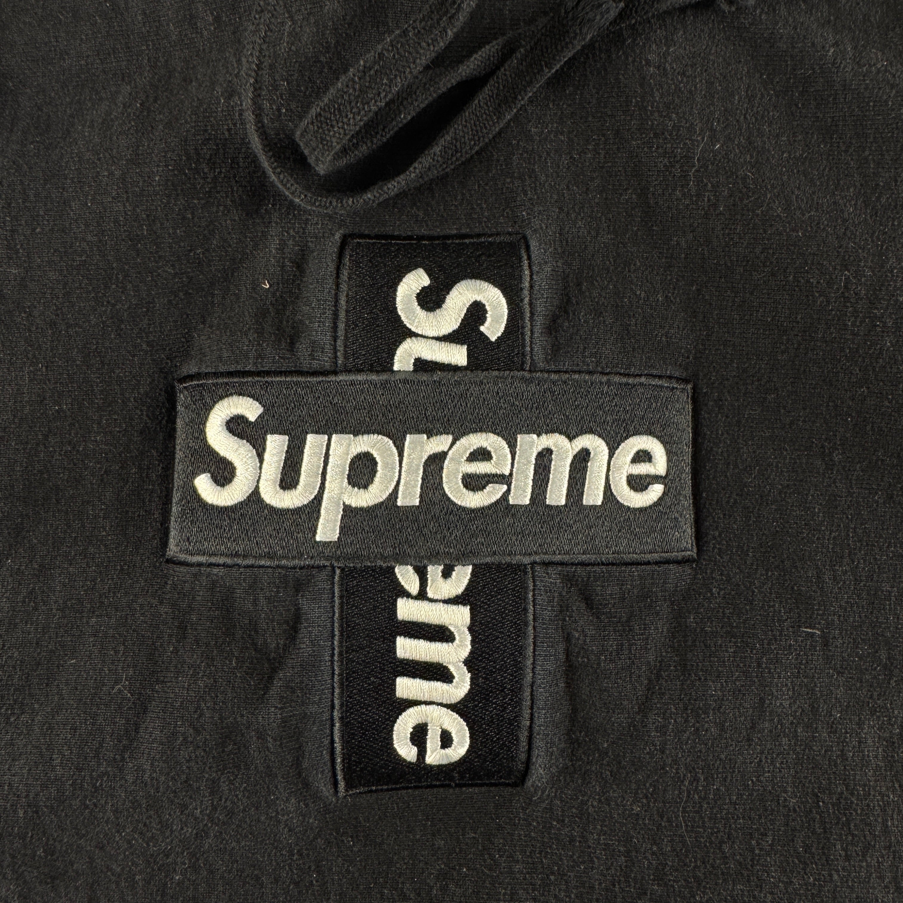 Supreme Cross Box Logo Black Hoodie (M)