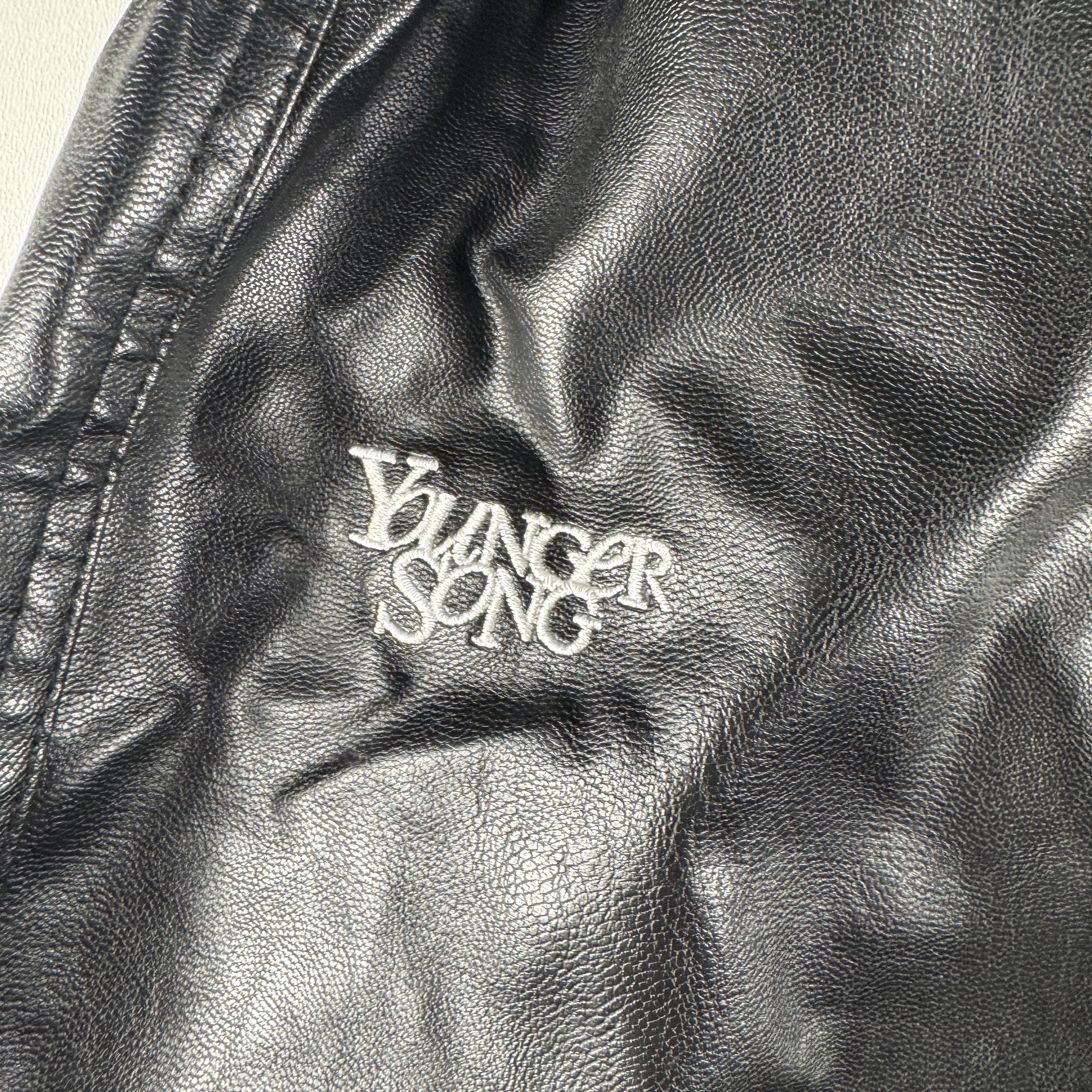 Younger Song Black Wide Vegan Leather Pants (L)