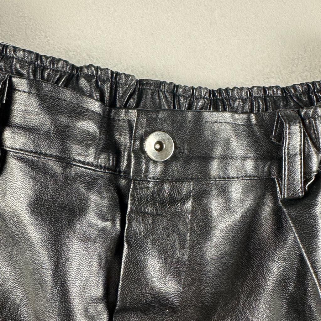 Younger Song Black Wide Vegan Leather Pants (L)