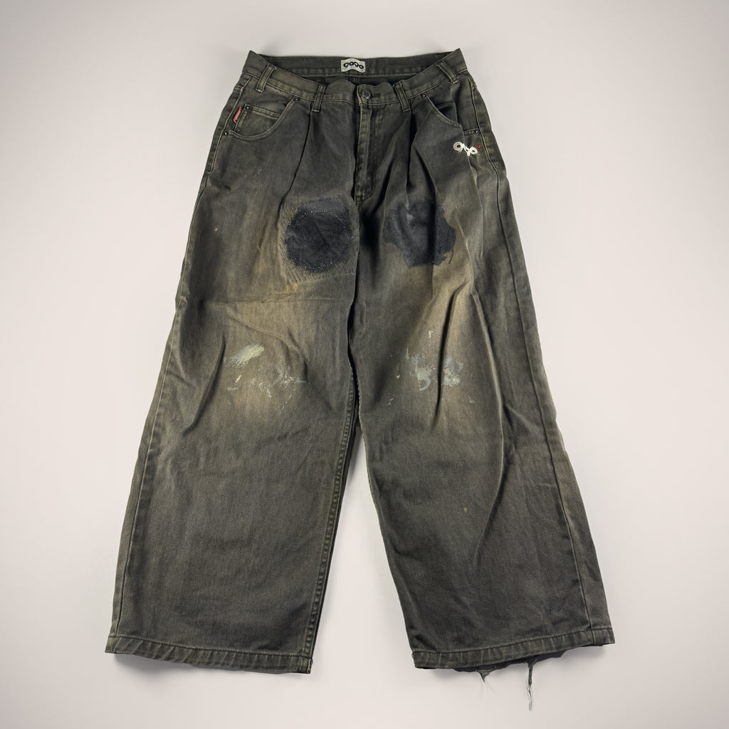 9090 Painted Distressed Grey Pants (L)