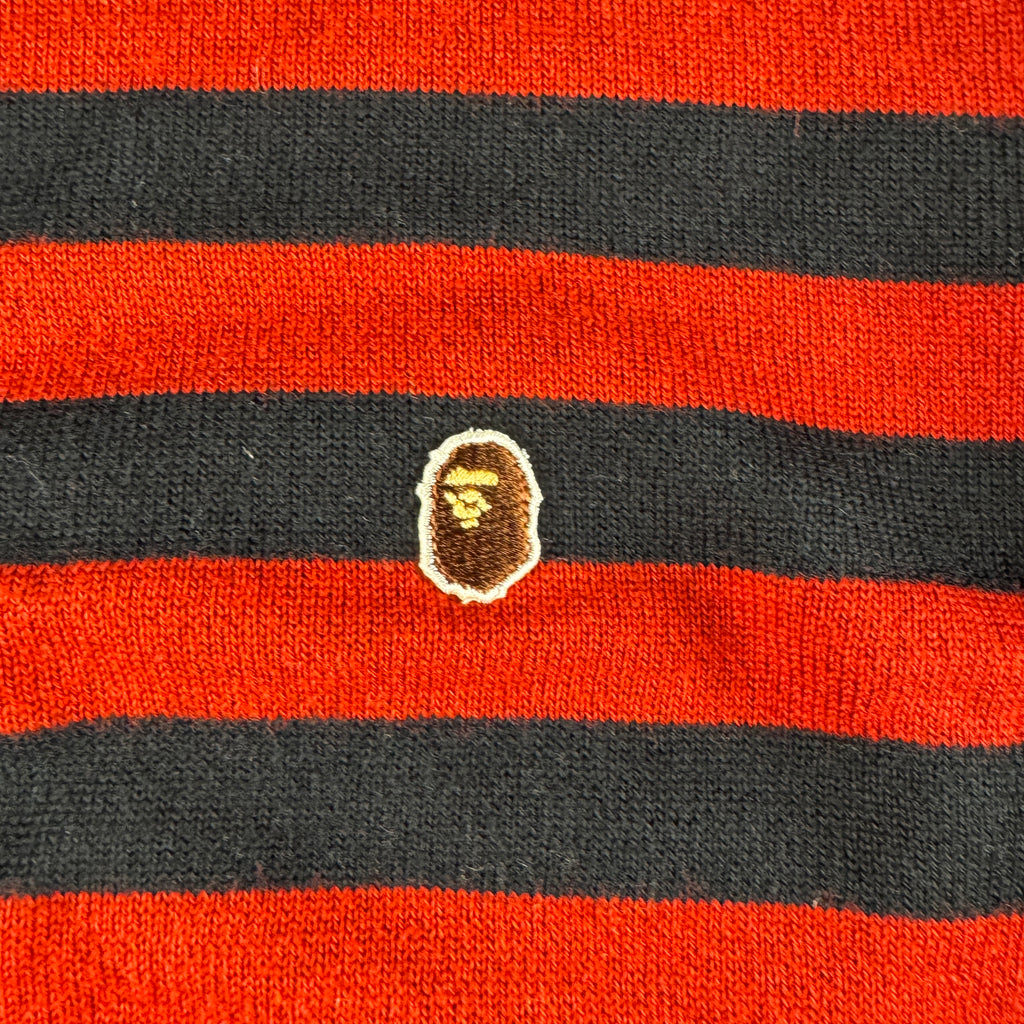 BAPE "Gorilla Wool" Striped Red S/S Sweater (L)