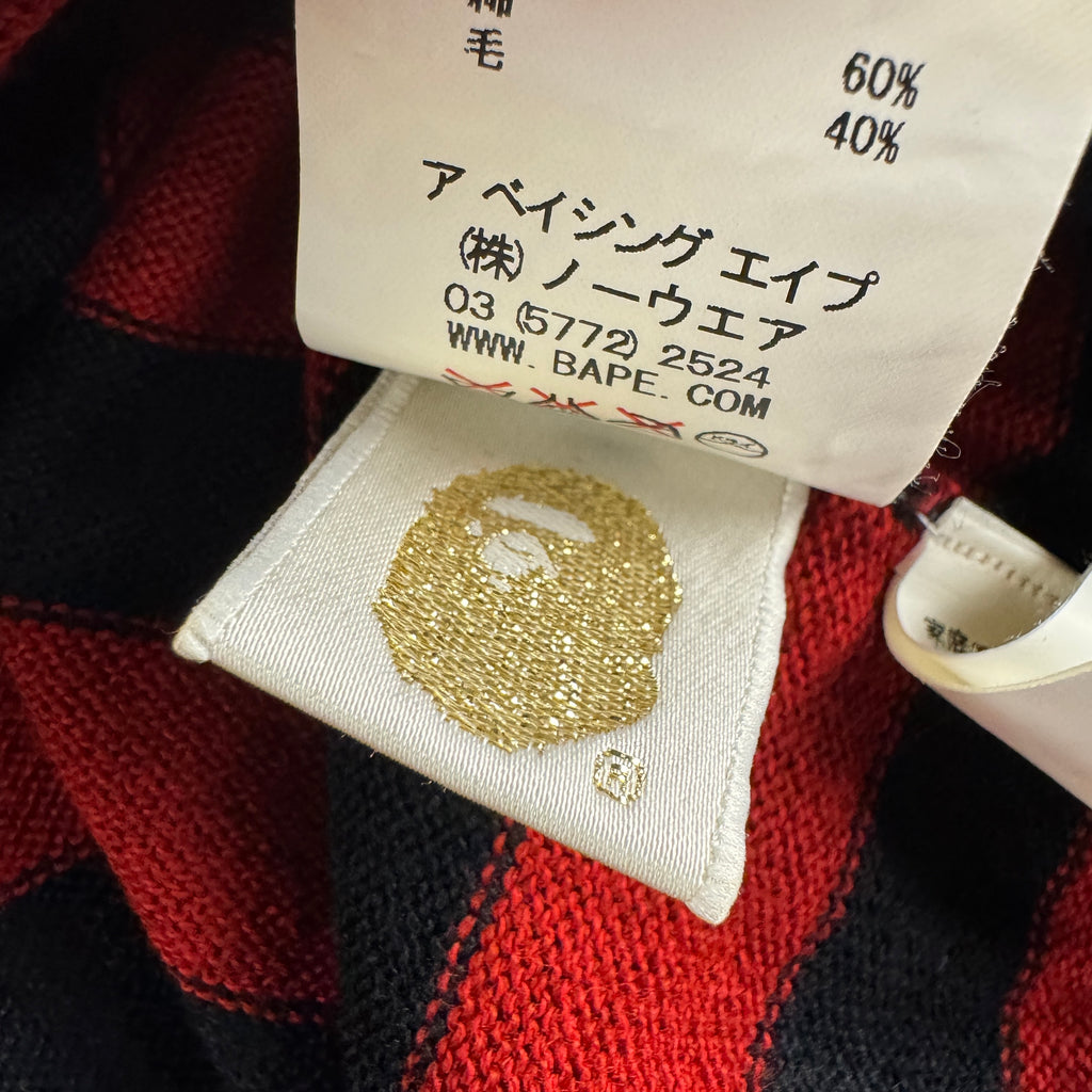 BAPE "Gorilla Wool" Striped Red S/S Sweater (L)