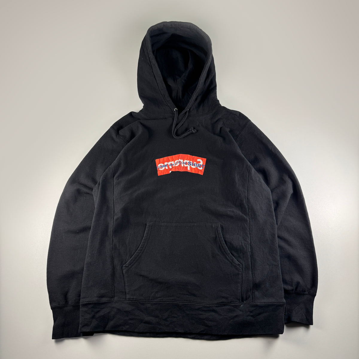Supreme x CDG Shirt Box Logo Black Hoodie (XL)