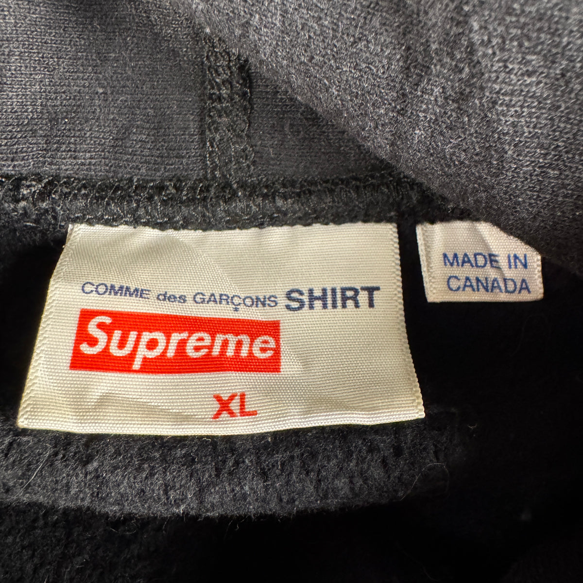 Supreme x CDG Shirt Box Logo Black Hoodie (XL)