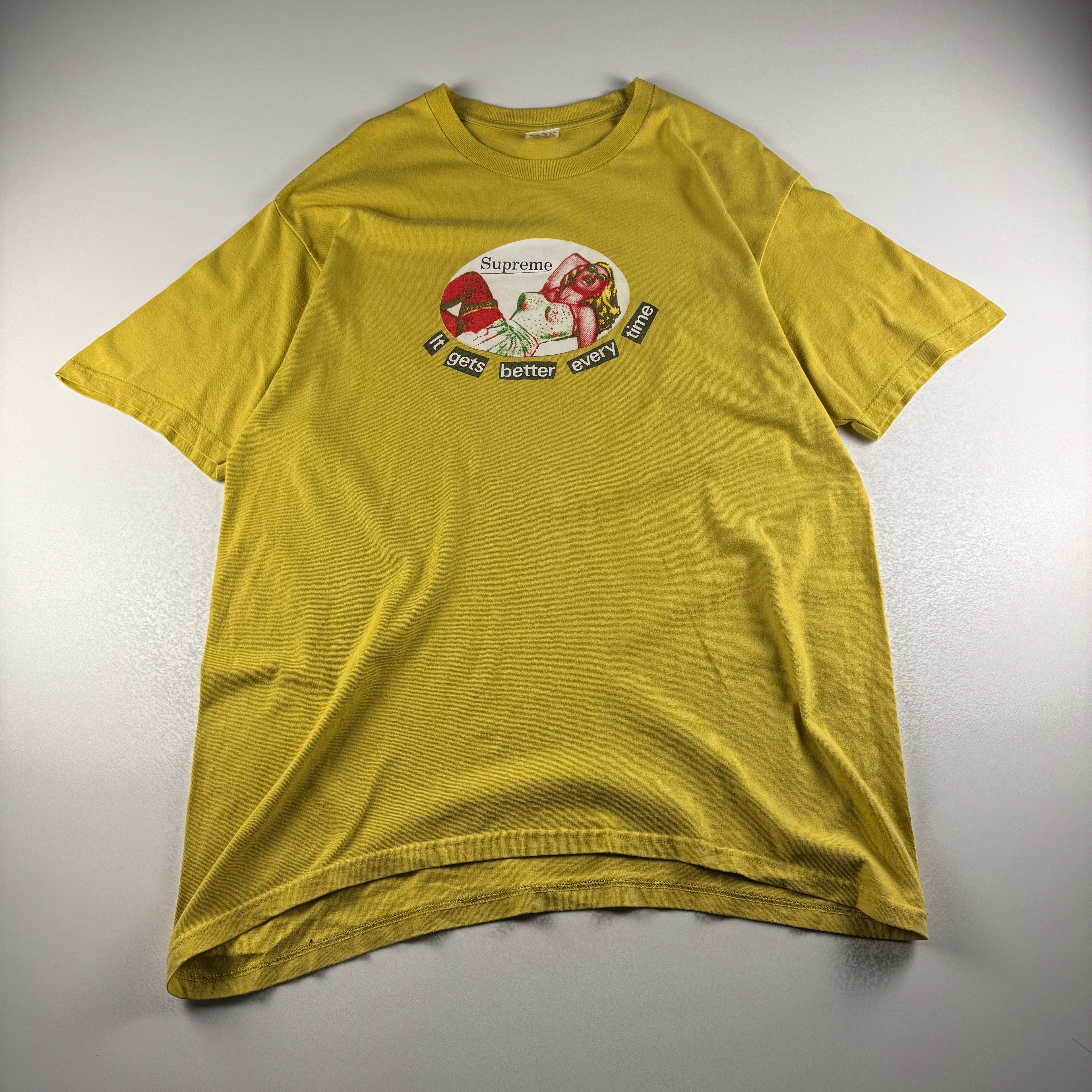 Supreme It Gets Better Every Time Yellow Tee (L)