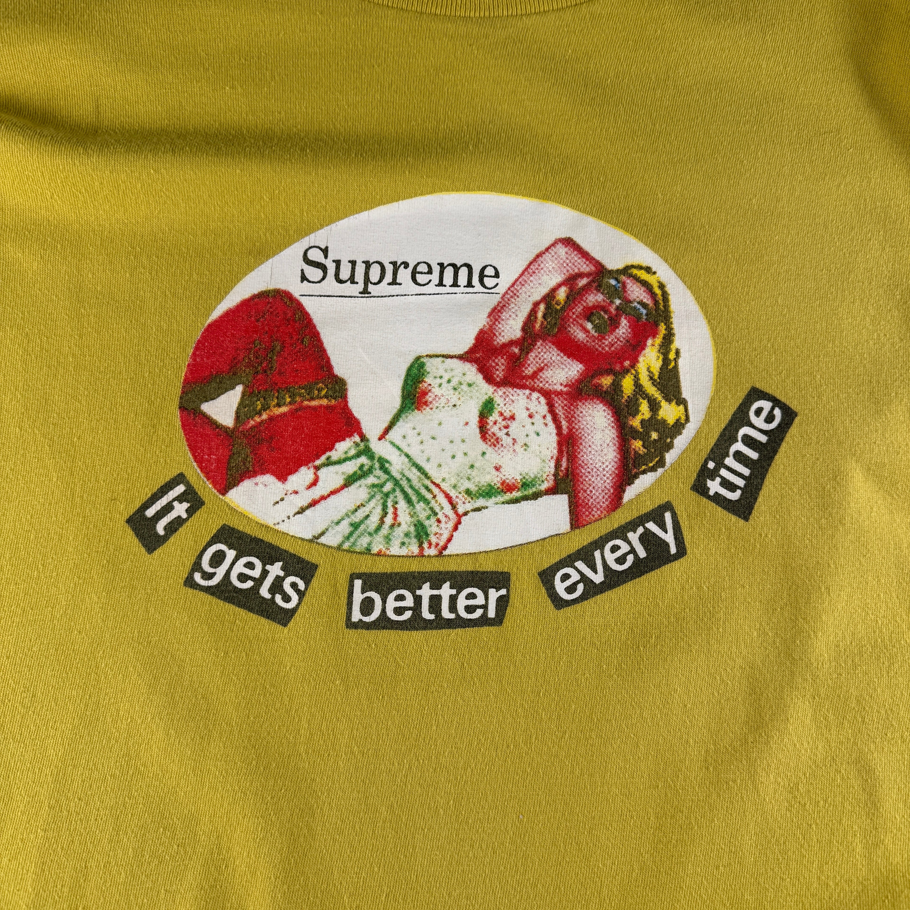 Supreme It Gets Better Every Time Yellow Tee (L)