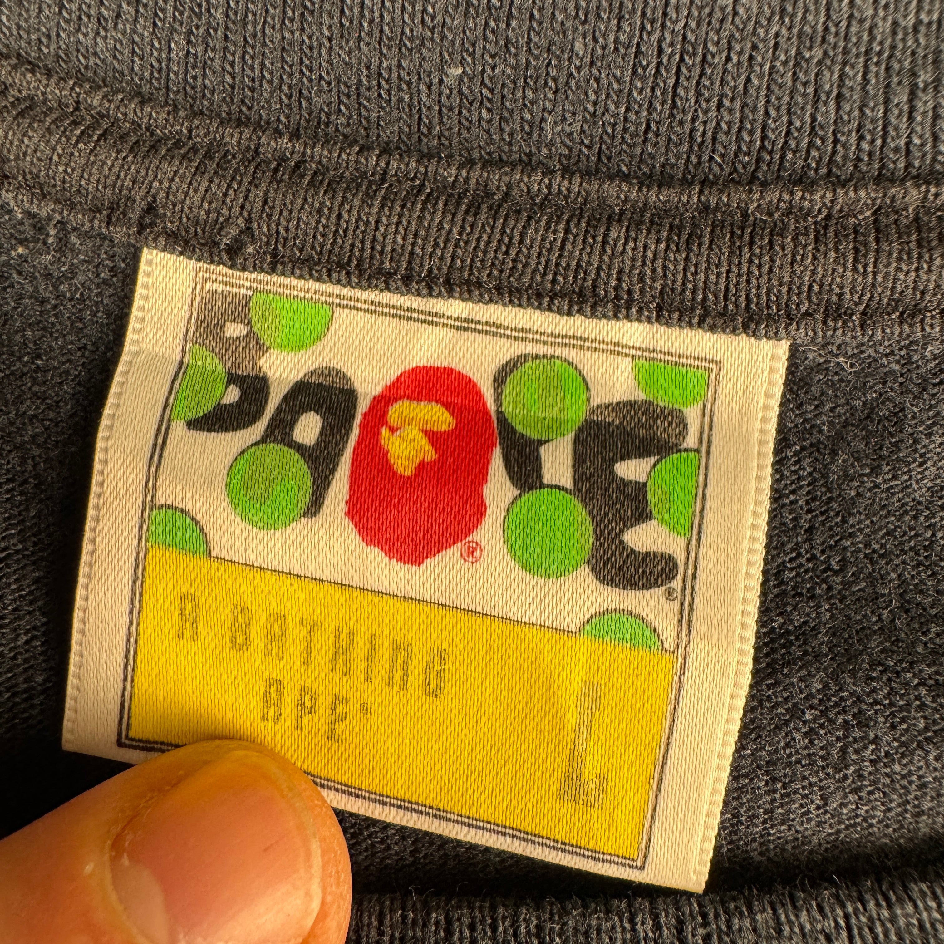 BAPE Glitter College Black Tee (L)