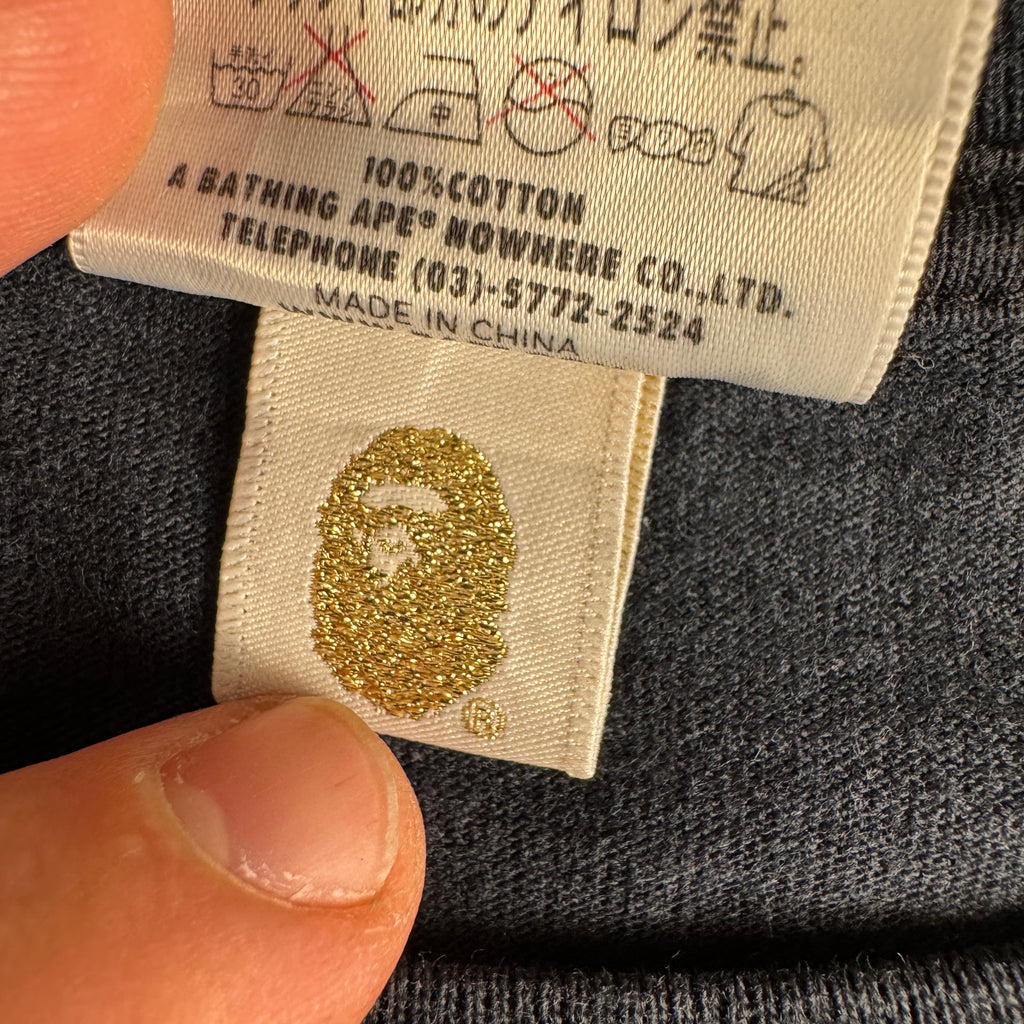 BAPE Glitter College Black Tee (L)