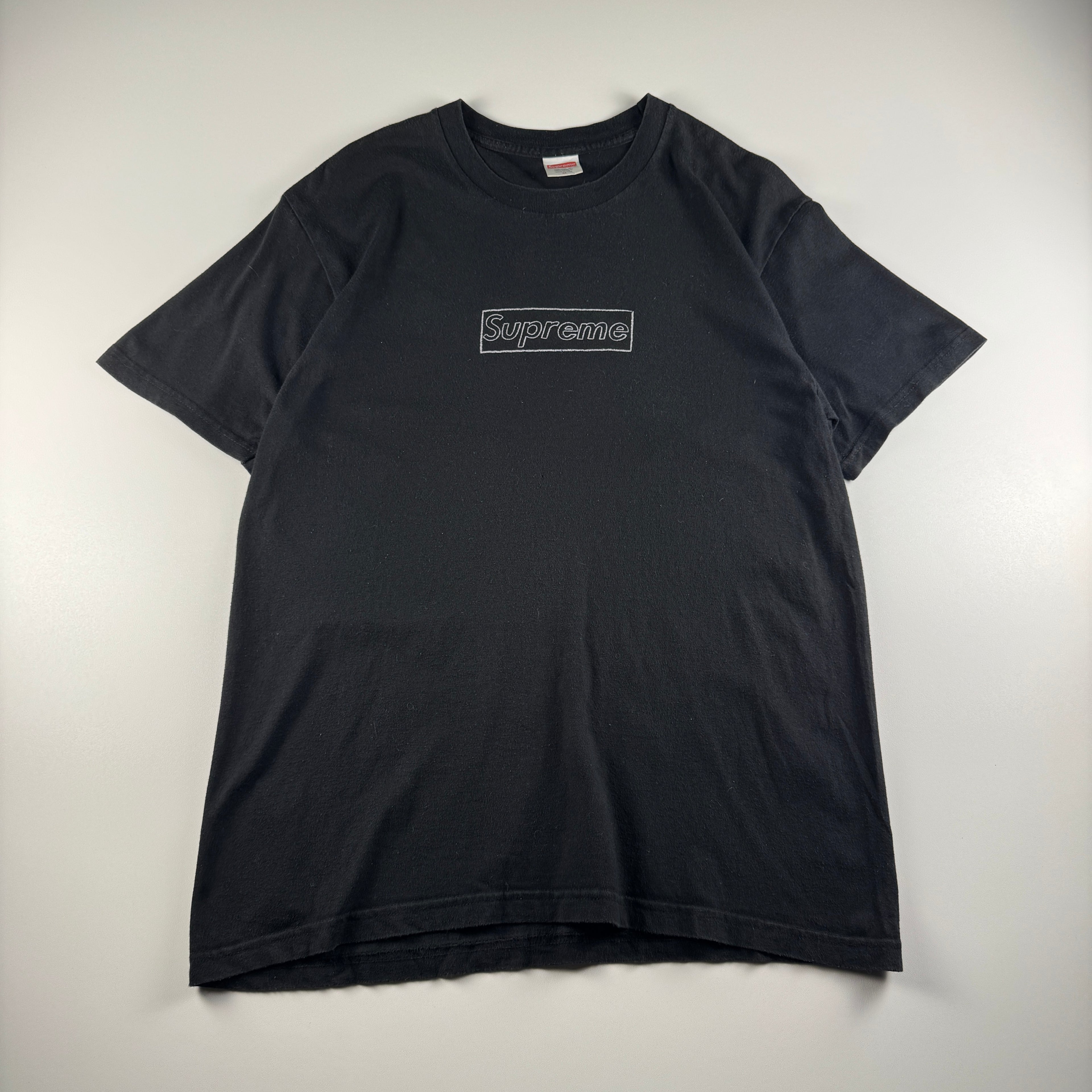Supreme x Kaws Chalk Box Logo Black Tee (M)