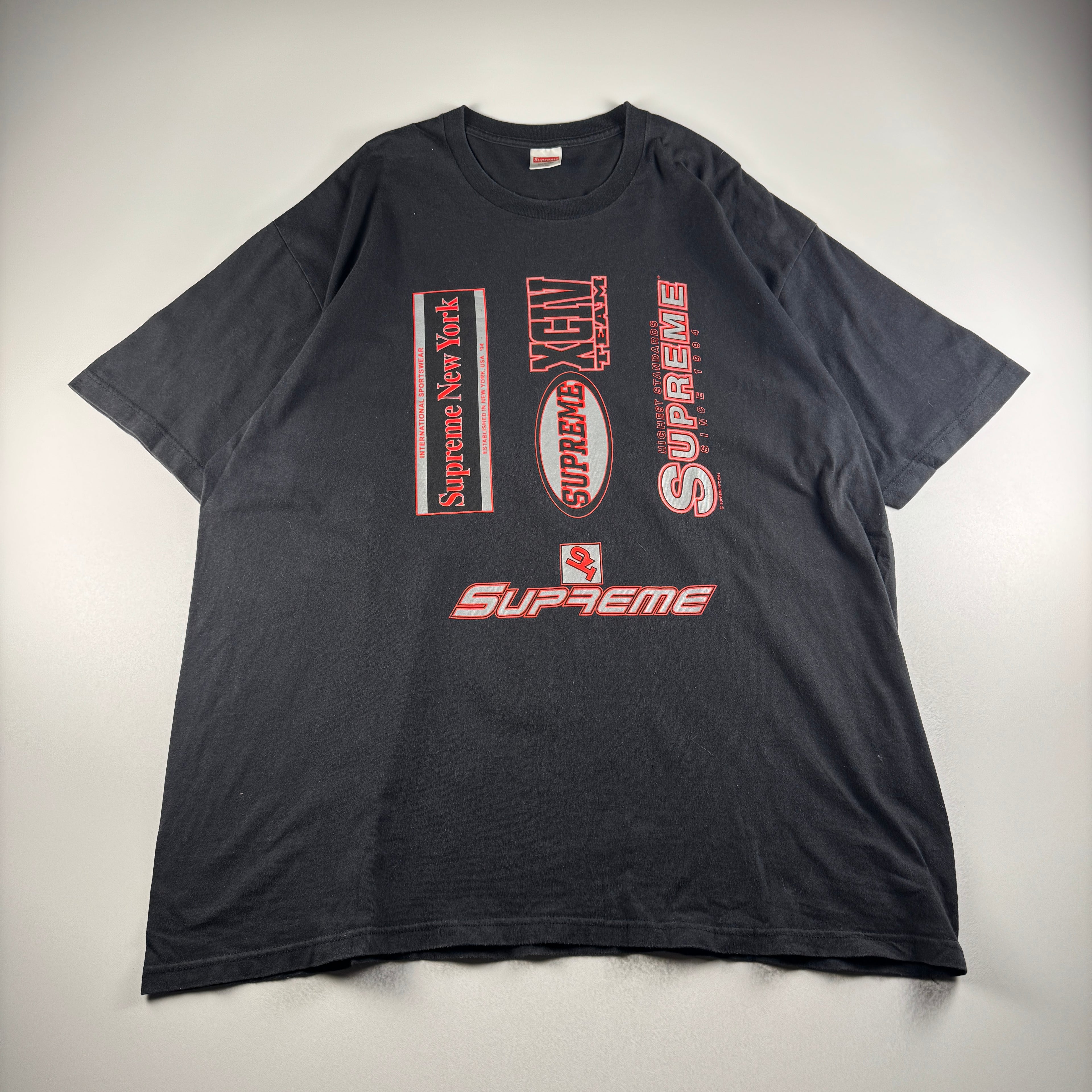 Supreme Multi Logo Black Tee (XXL)