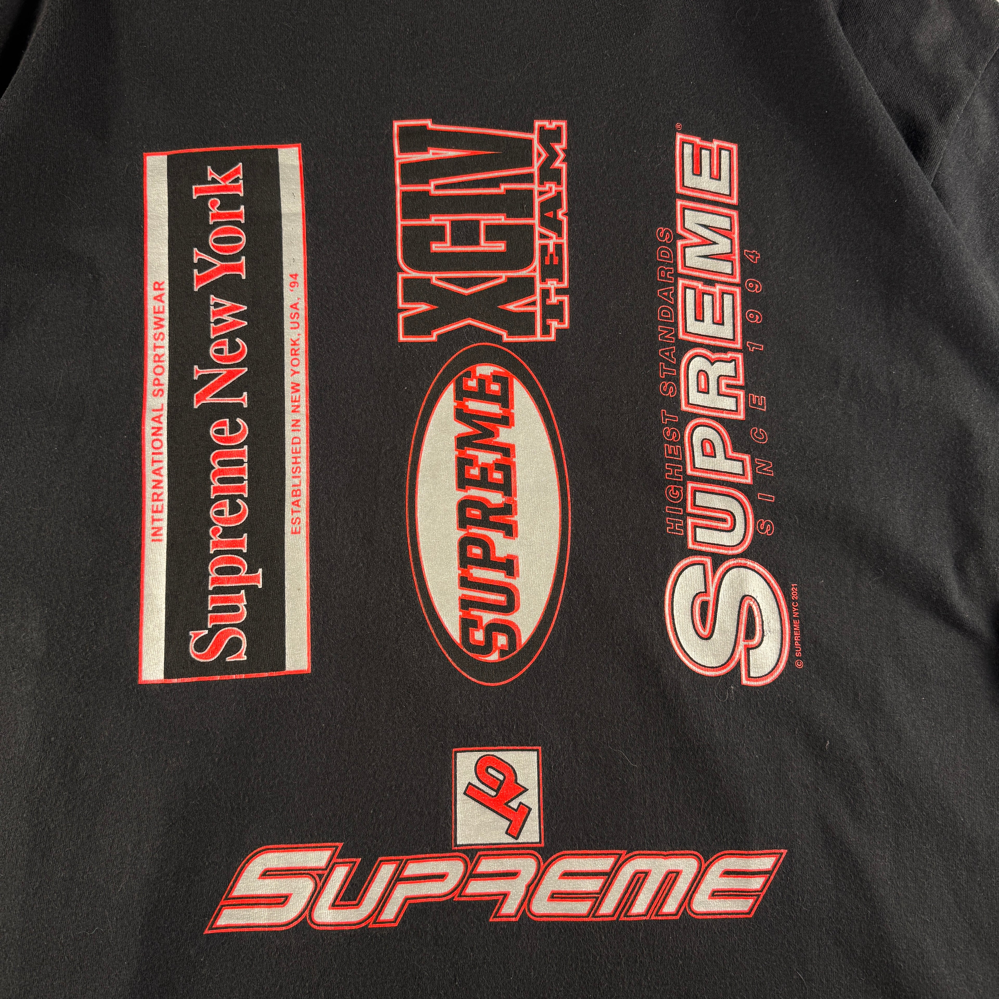 Supreme Multi Logo Black Tee (XXL)