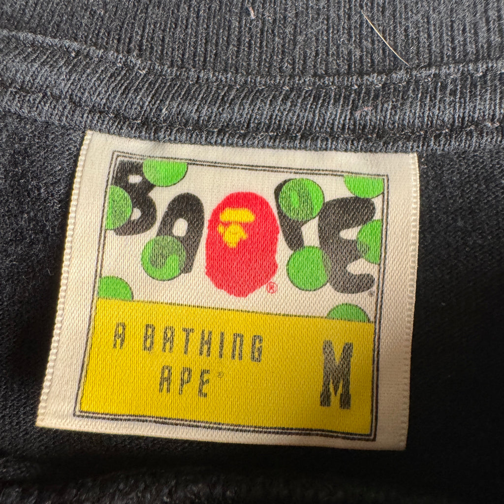 BAPE Tartan Busy Works Circle Logo Black Tee (M)