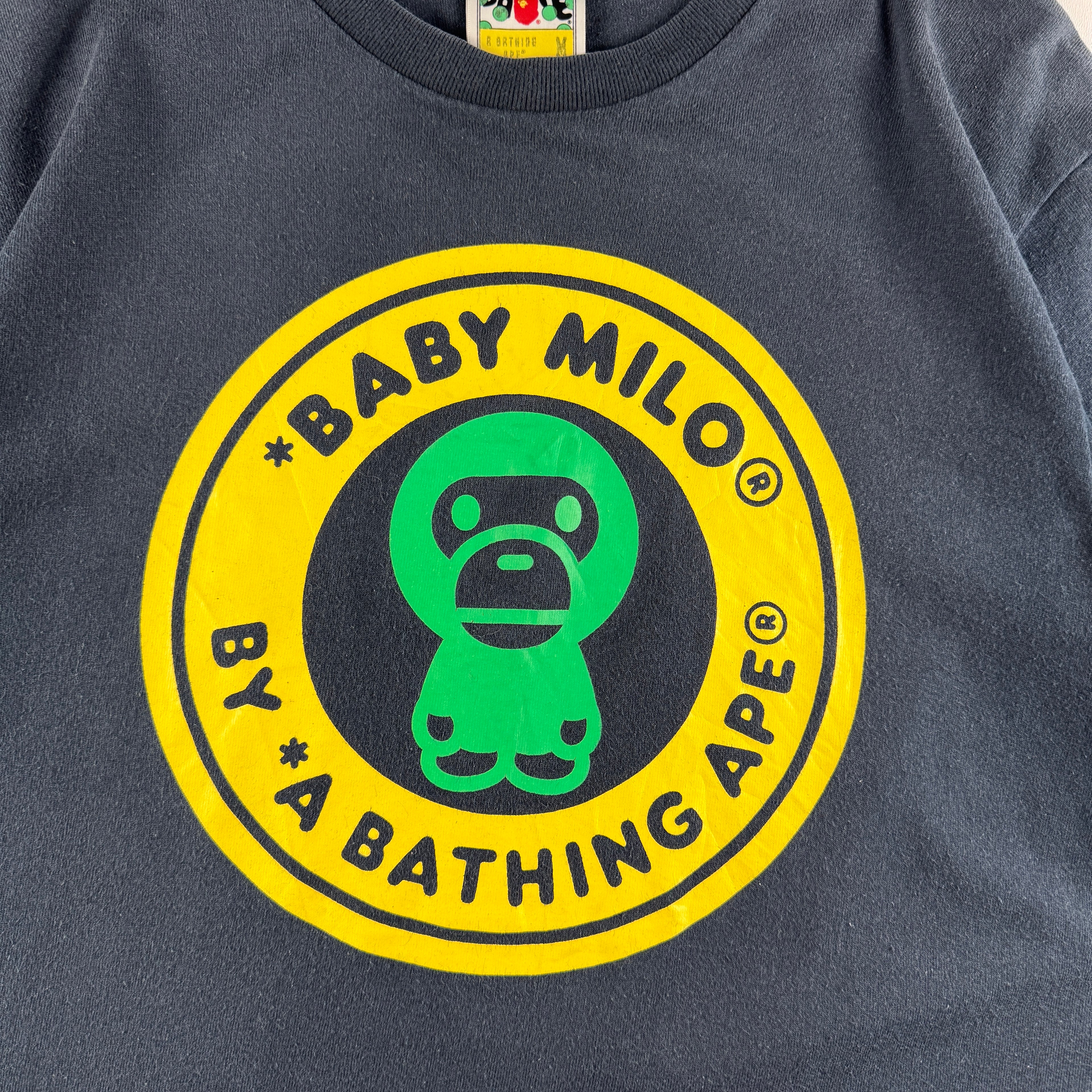 BAPE Baby Milo Flash Logo Black Tee (M)