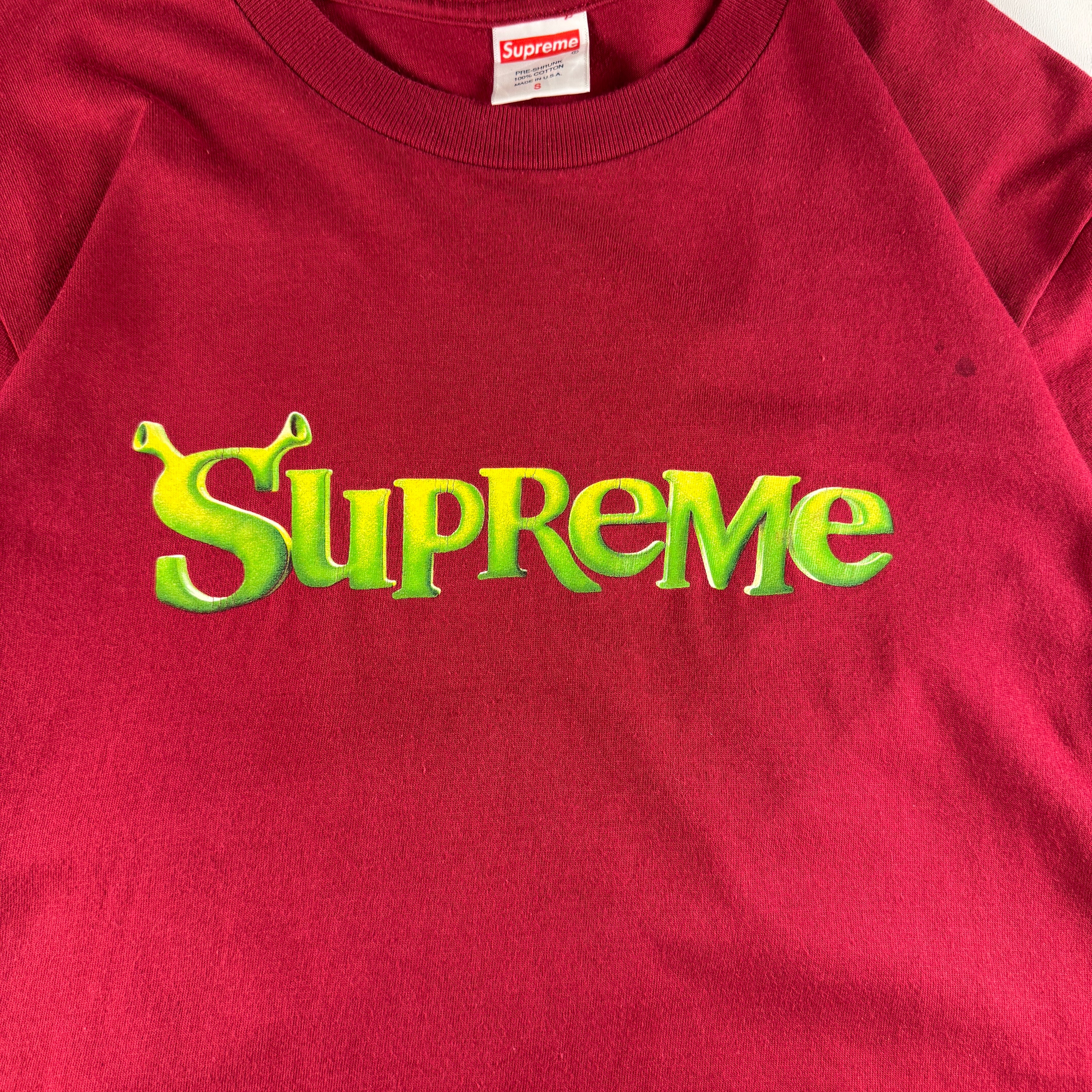 Supreme x Shrek Logo Red Tee (S)
