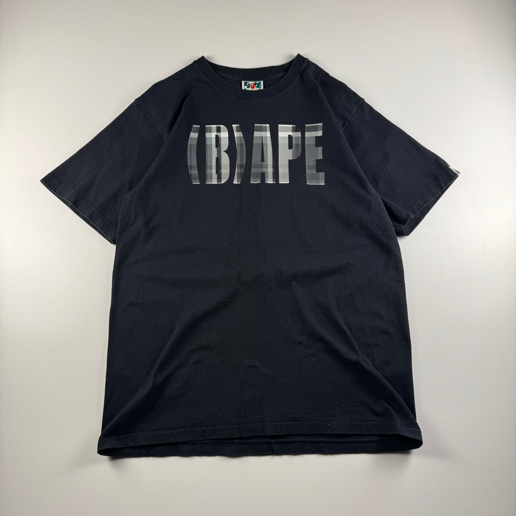 BAPE Check Logo Bape Black Tee (M)