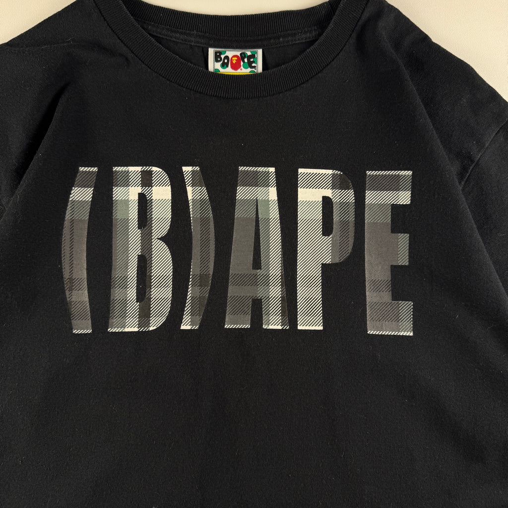 BAPE Check Logo Bape Black Tee (M)