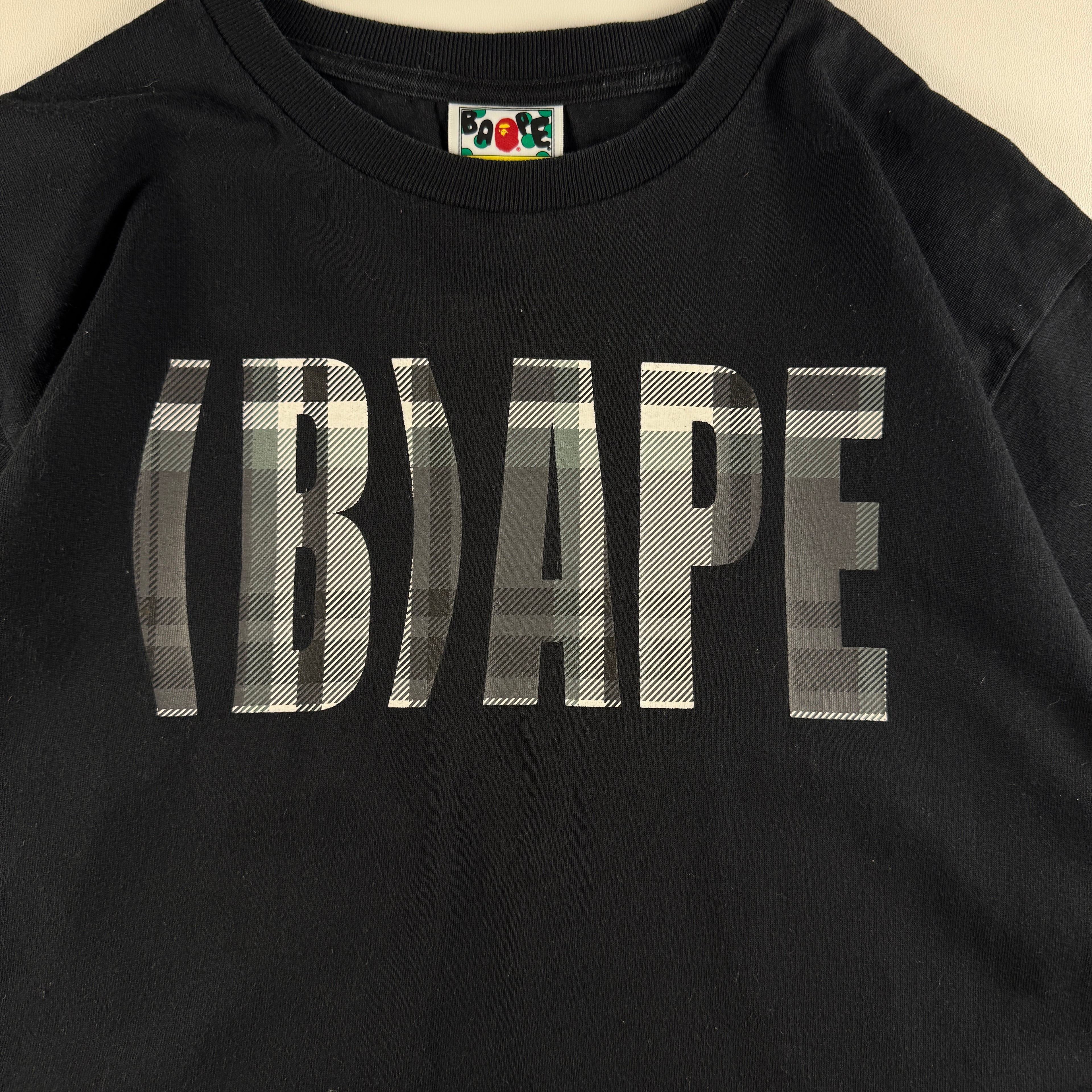 BAPE Check Logo Bape Black Tee (M)