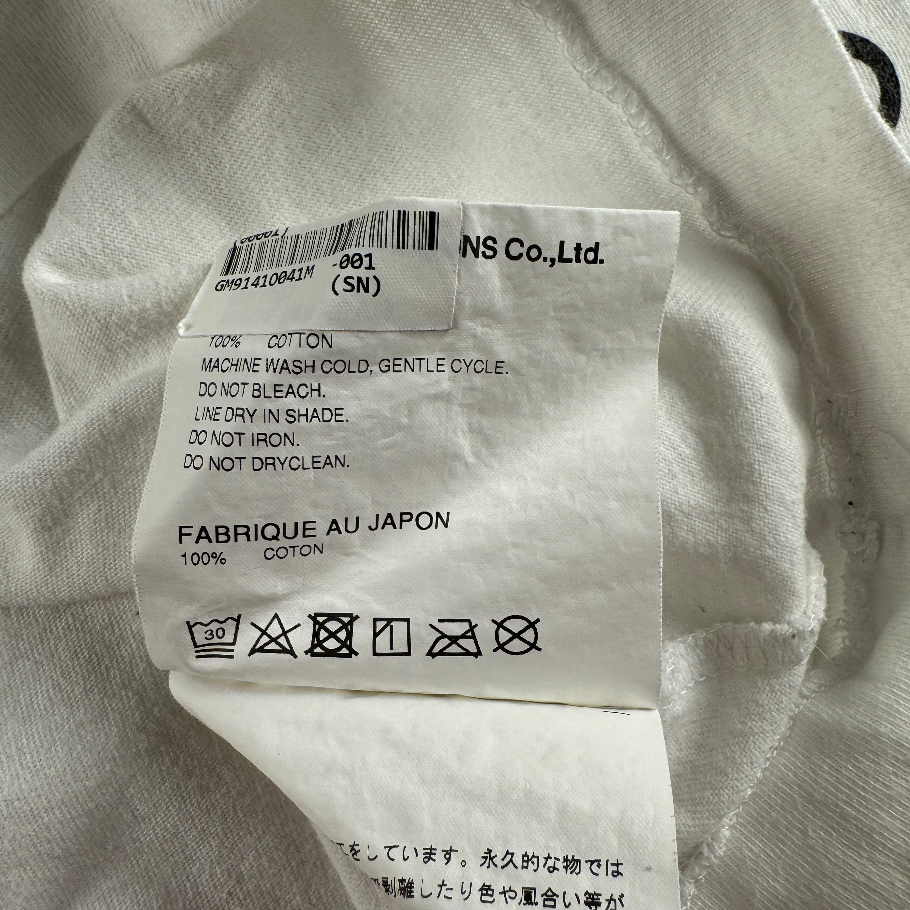 CDG Sleeve Print White Long Sleeve Tee (M)