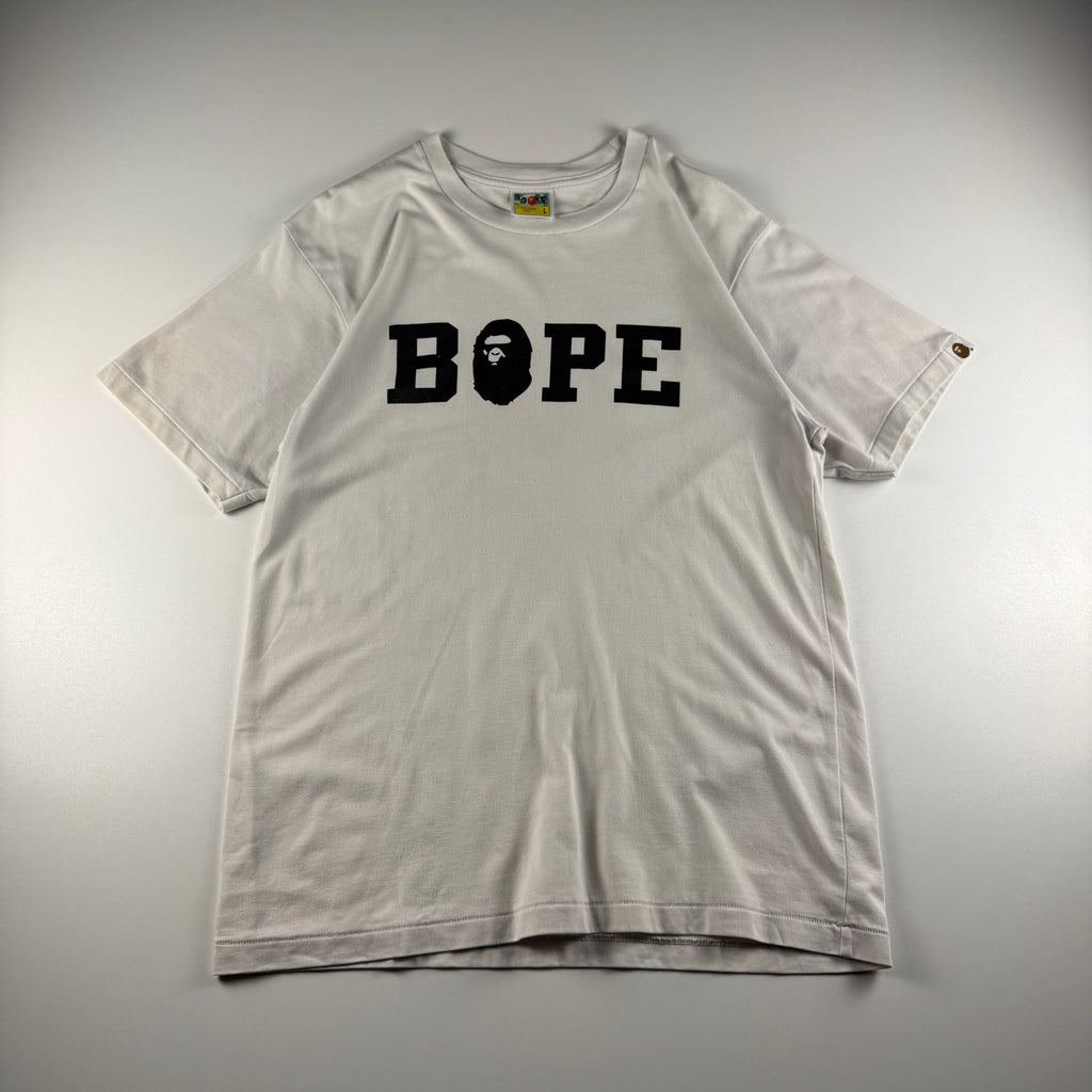 BAPE Logo White Tee (L)