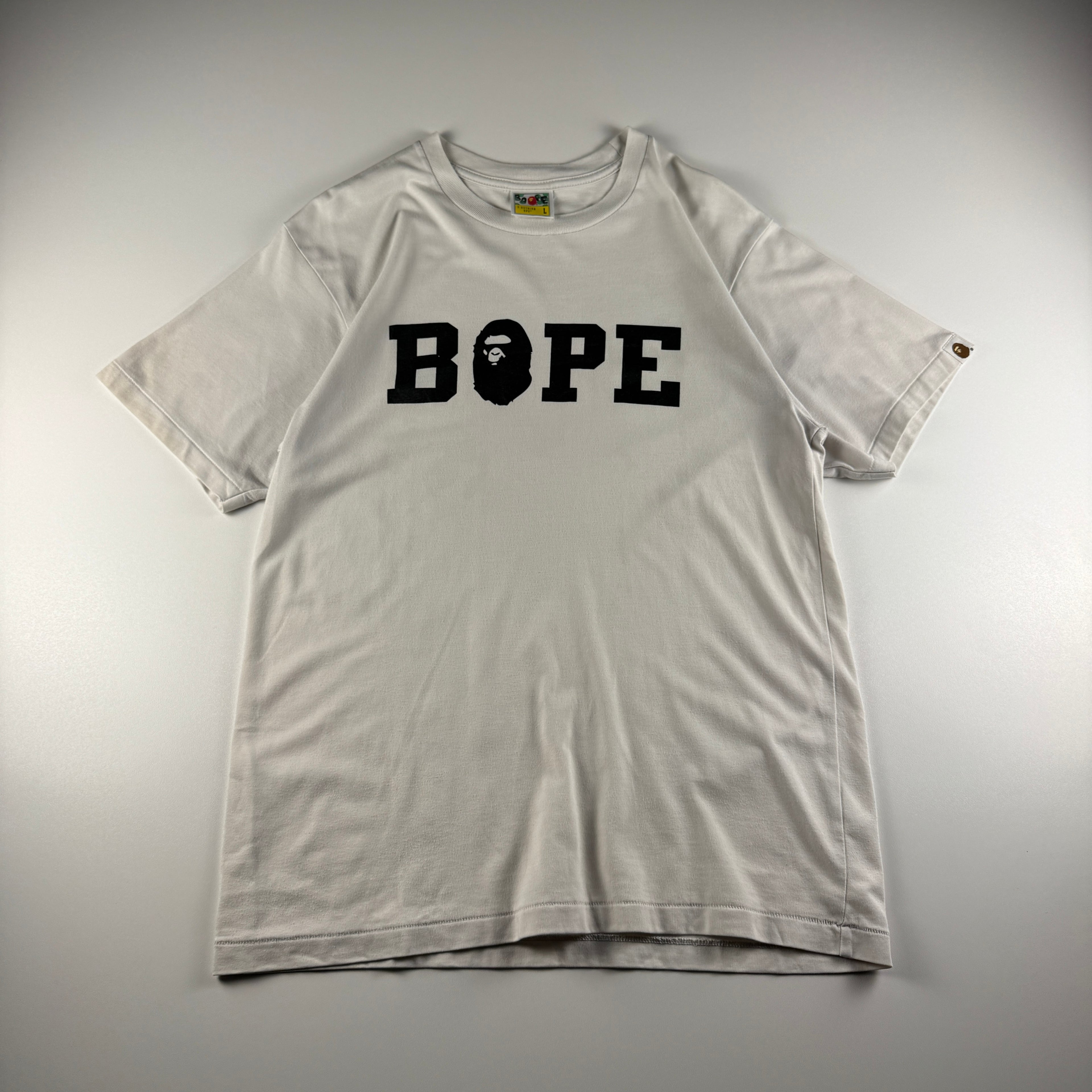 BAPE Logo White Tee (L)