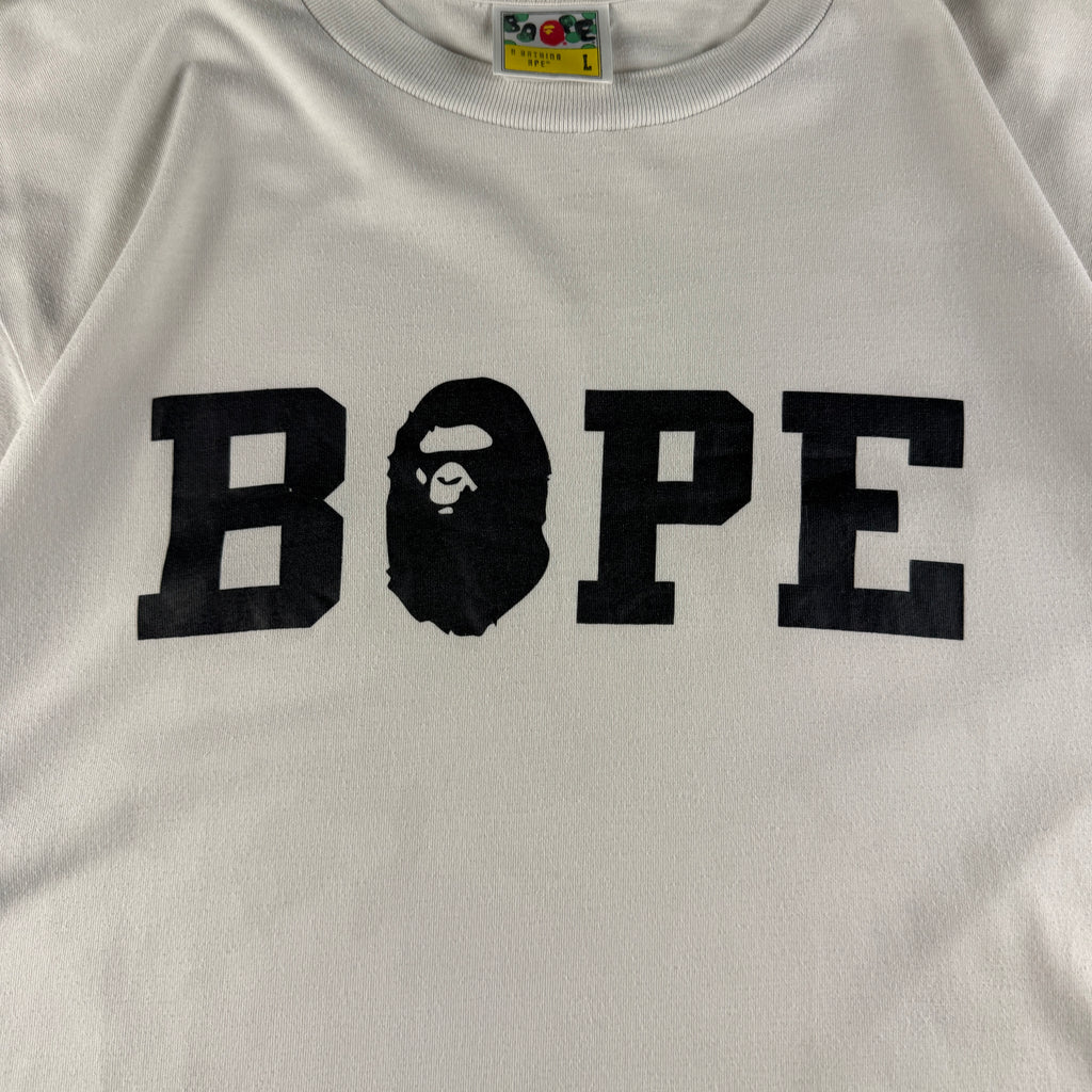 BAPE Logo White Tee (L)