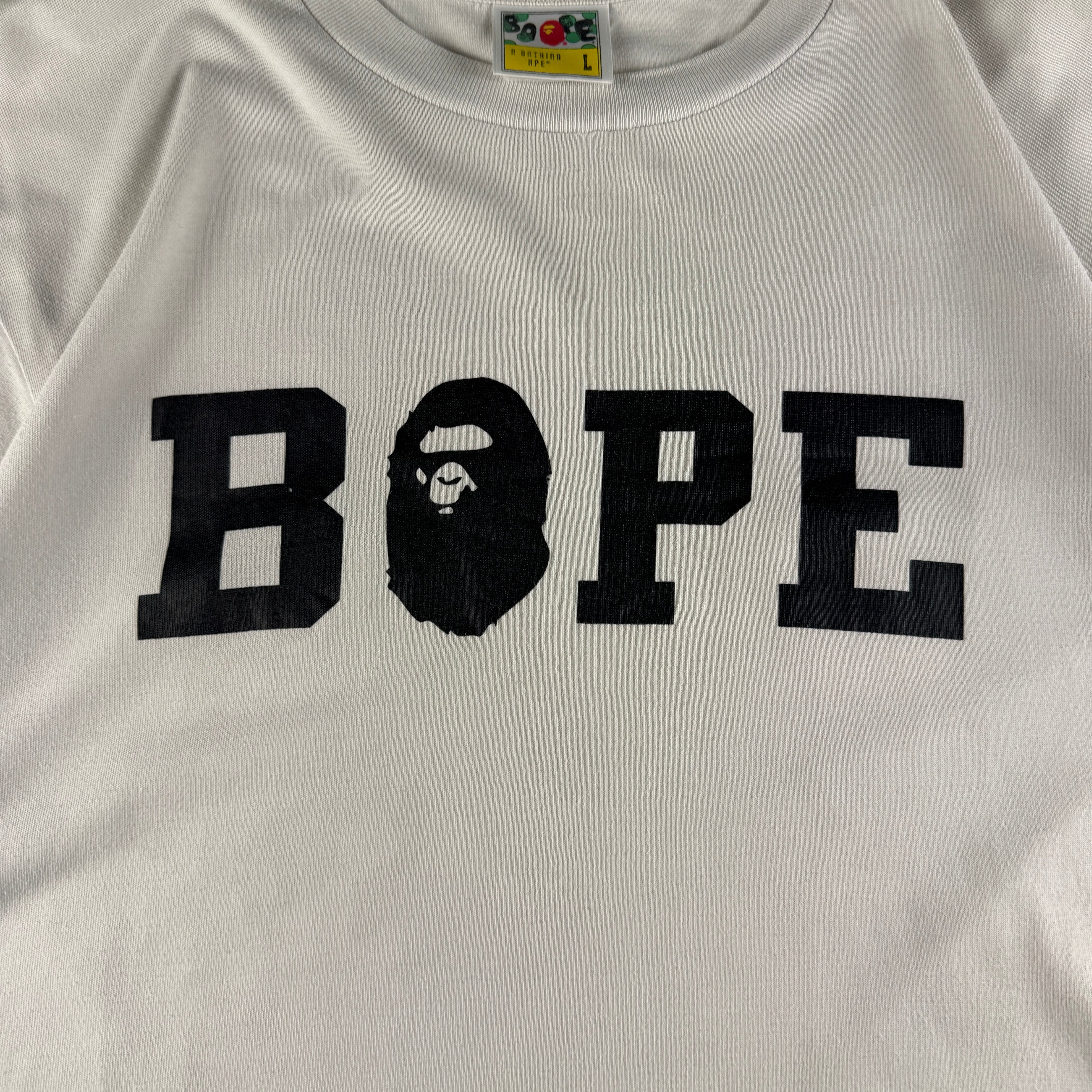 BAPE Logo White Tee (L)