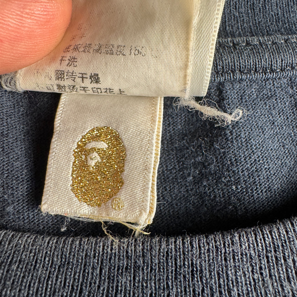 BAPE Busy Works Circle Logo Black Tee (Ladies S)