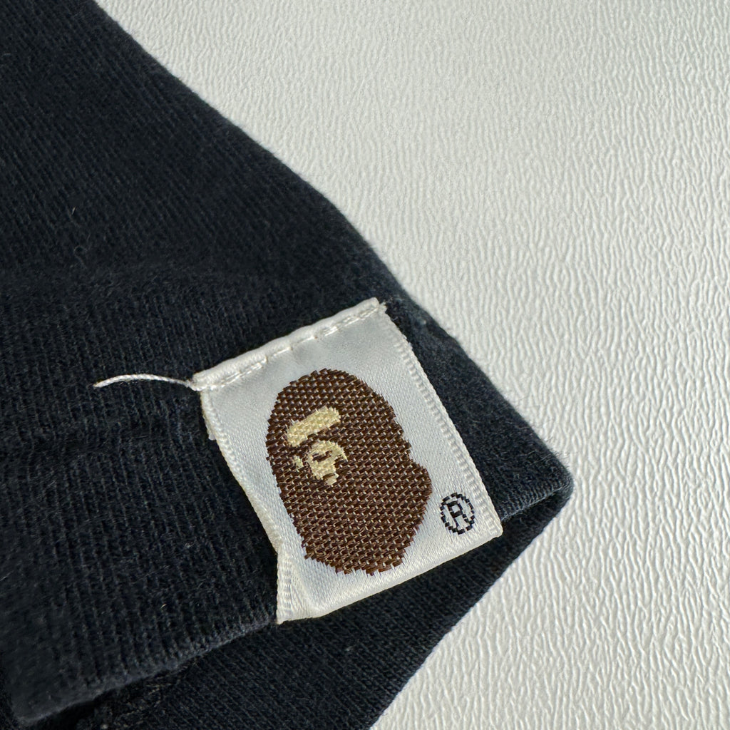 BAPE Busy Works Circle Logo Black Tee (Ladies S)