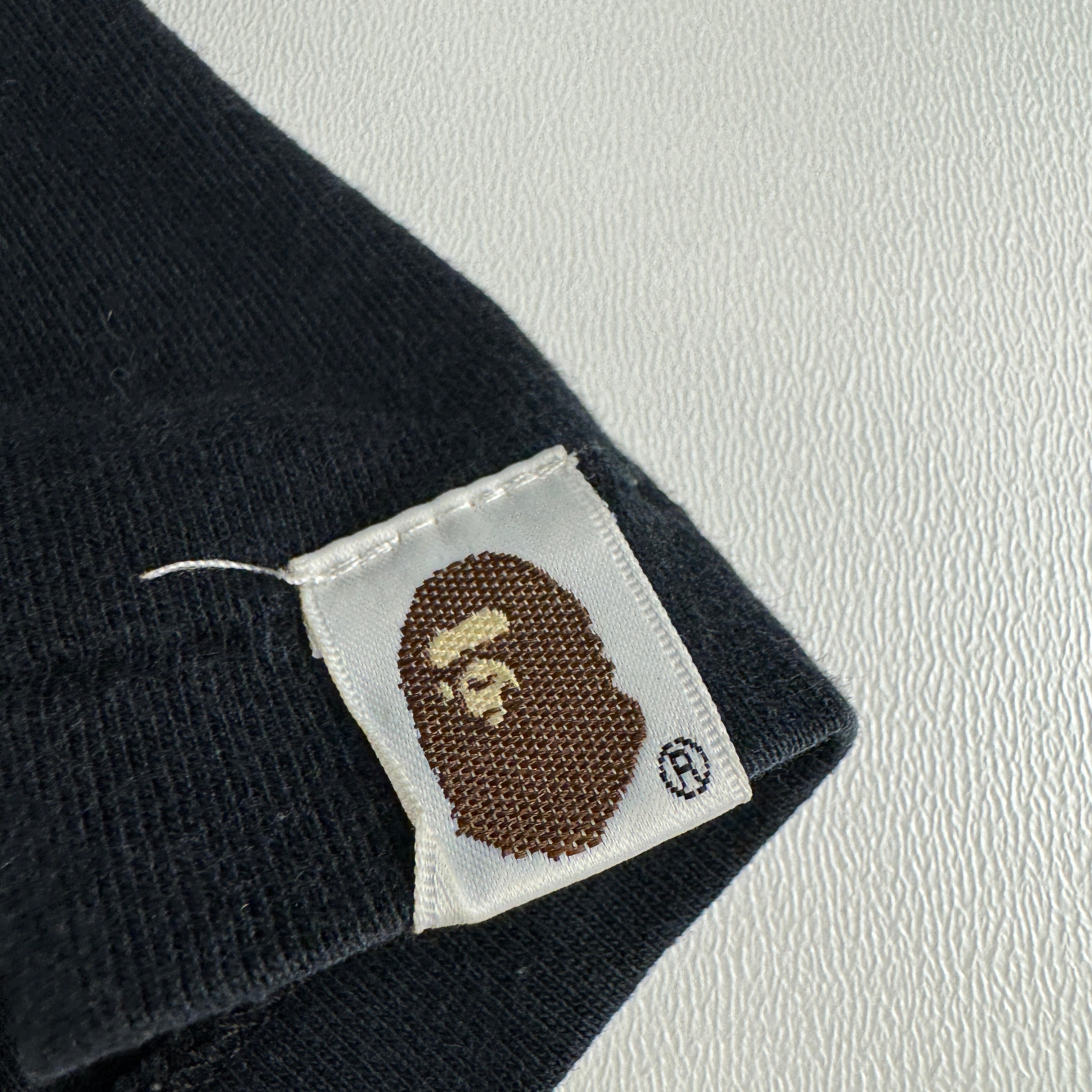 BAPE Busy Works Circle Logo Black Tee (Ladies S)