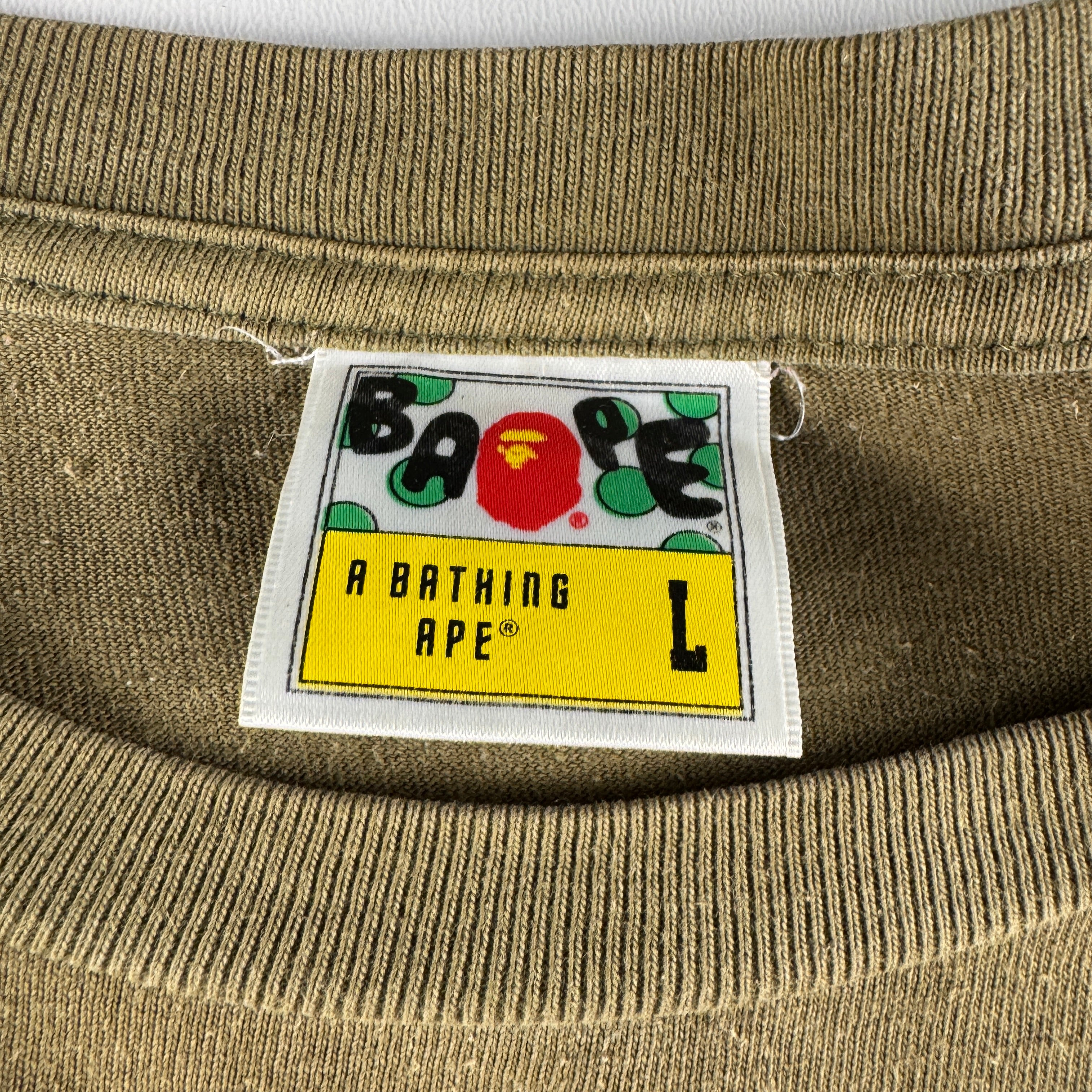 BAPE Spell Out Logo Green Tee (L)