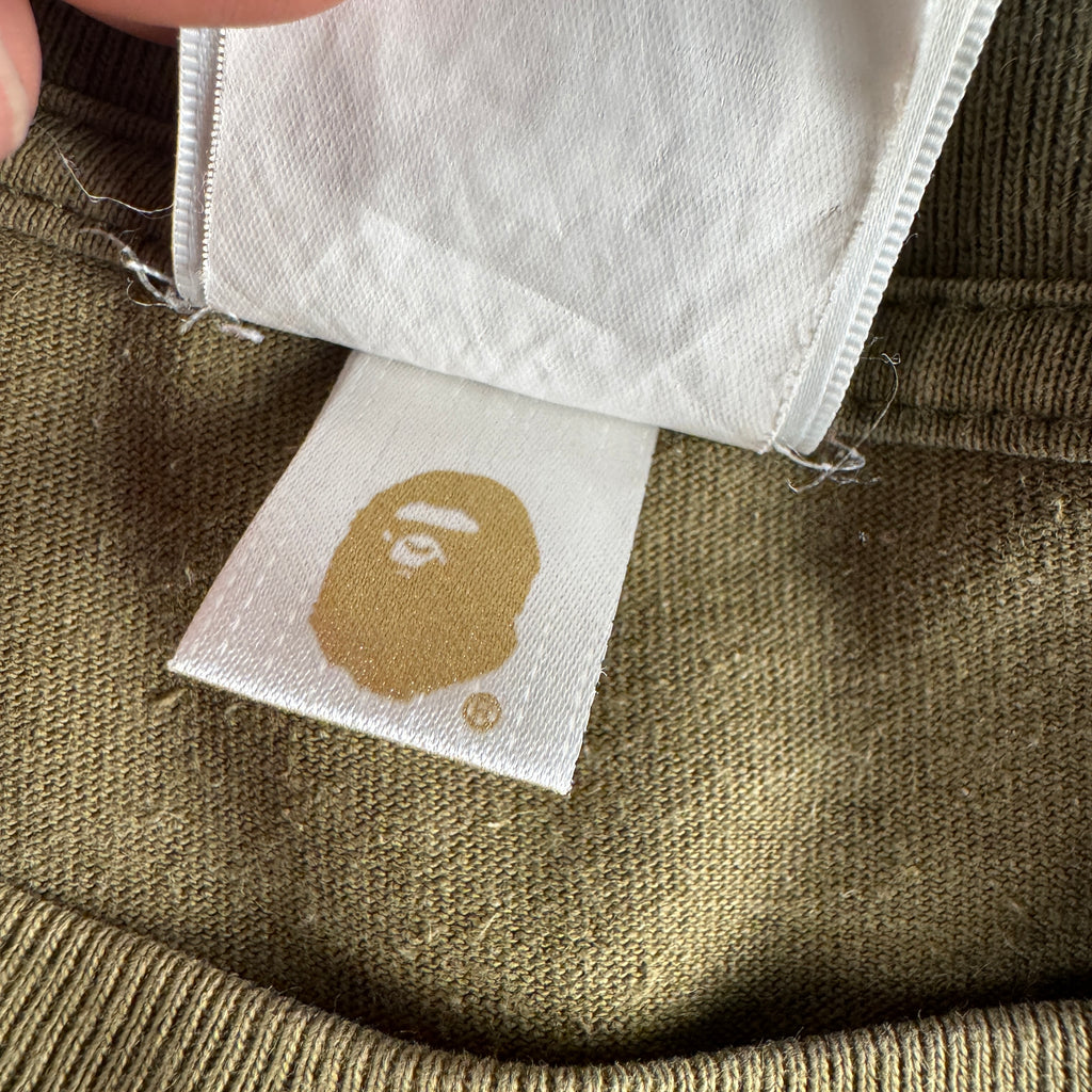 BAPE Spell Out Logo Green Tee (L)