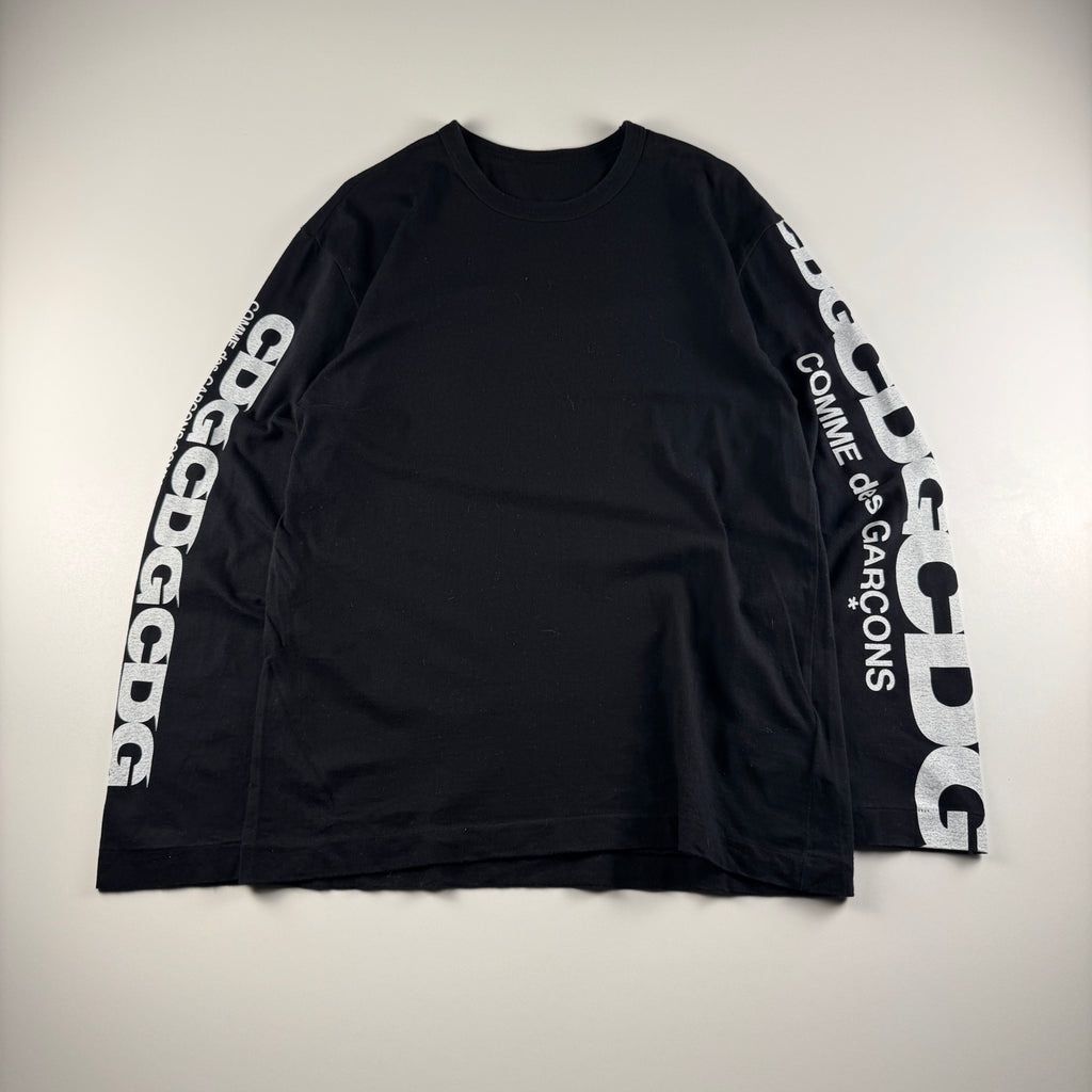 CDG Sleeve Print Black L/S Tee (M)