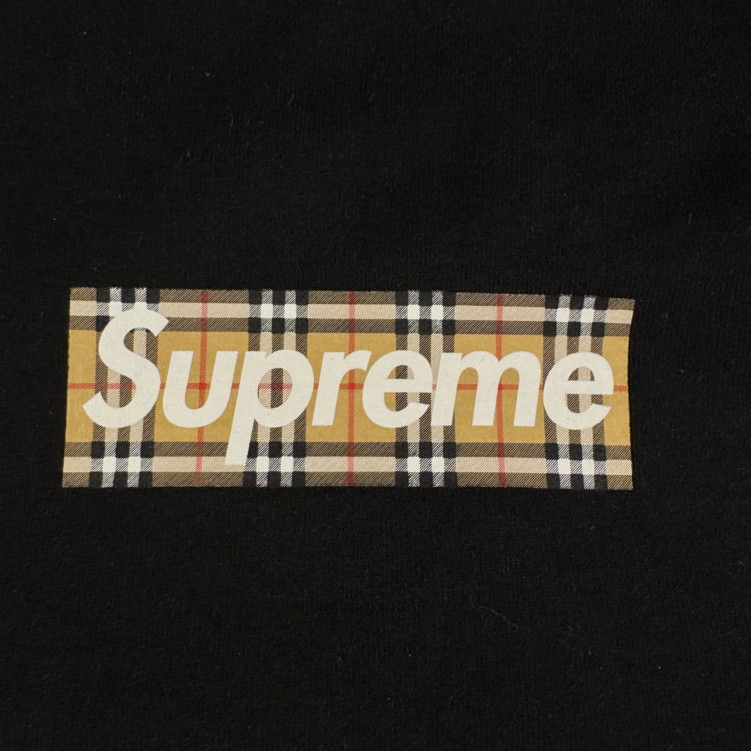 Supreme x Burberry Box Logo Black Hoodie (M)
