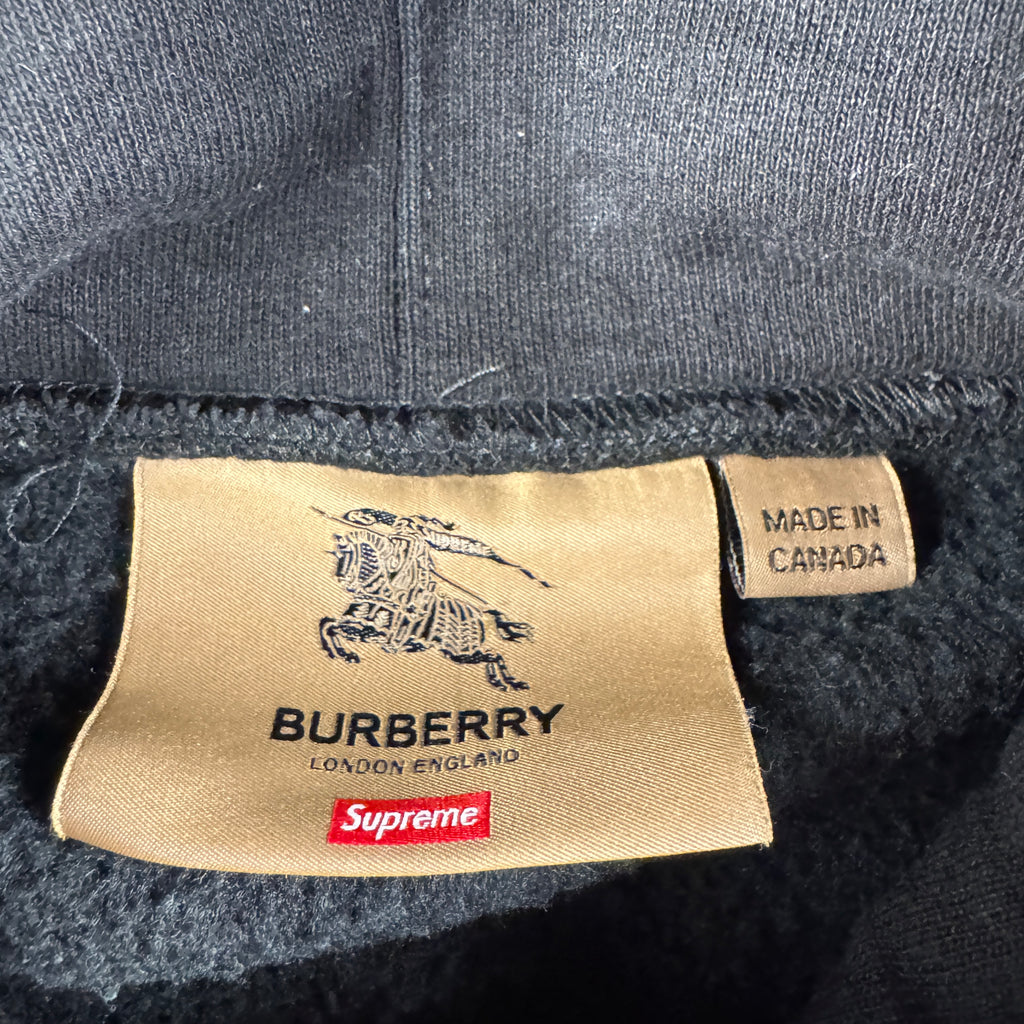 Supreme x Burberry Box Logo Black Hoodie (M)