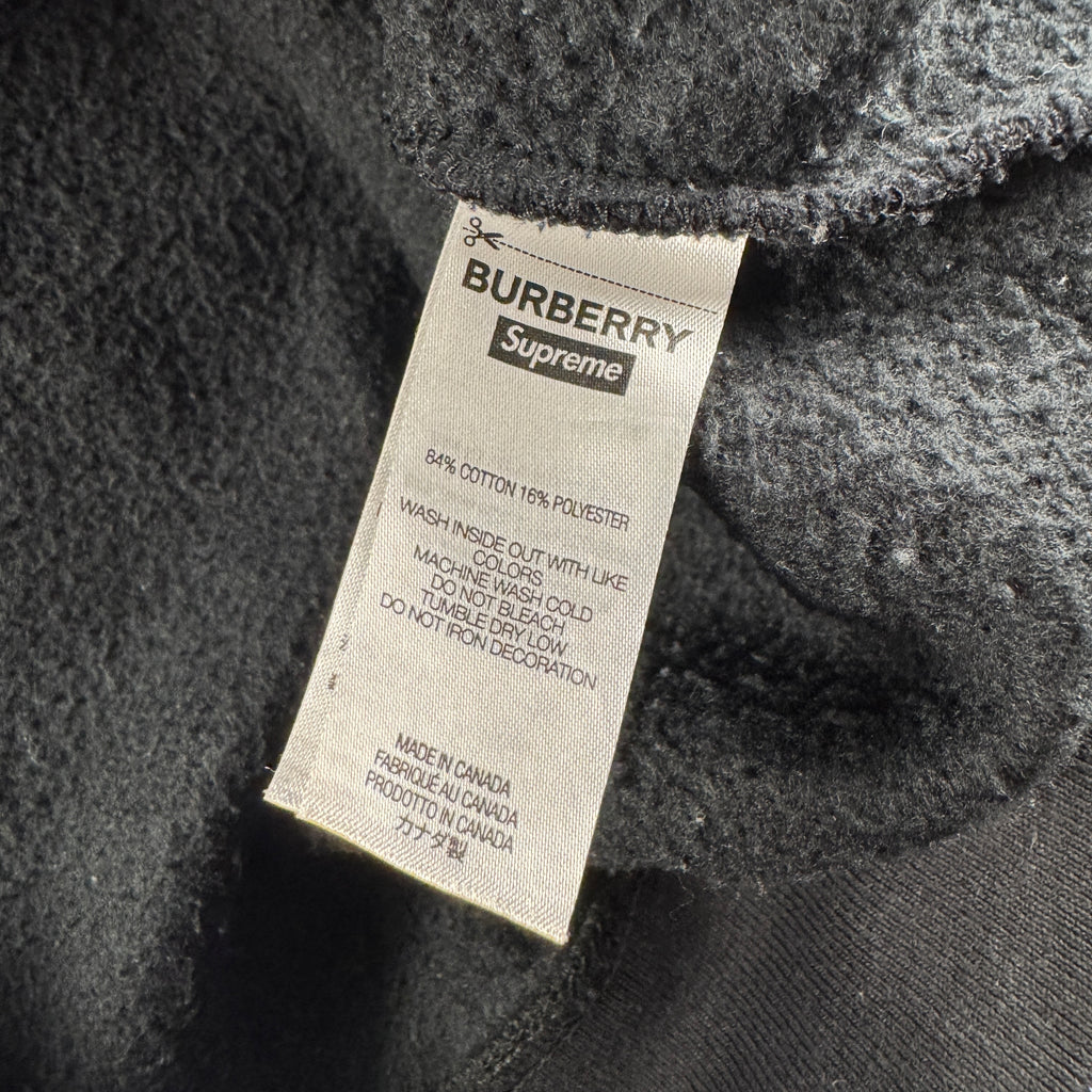 Supreme x Burberry Box Logo Black Hoodie (M)